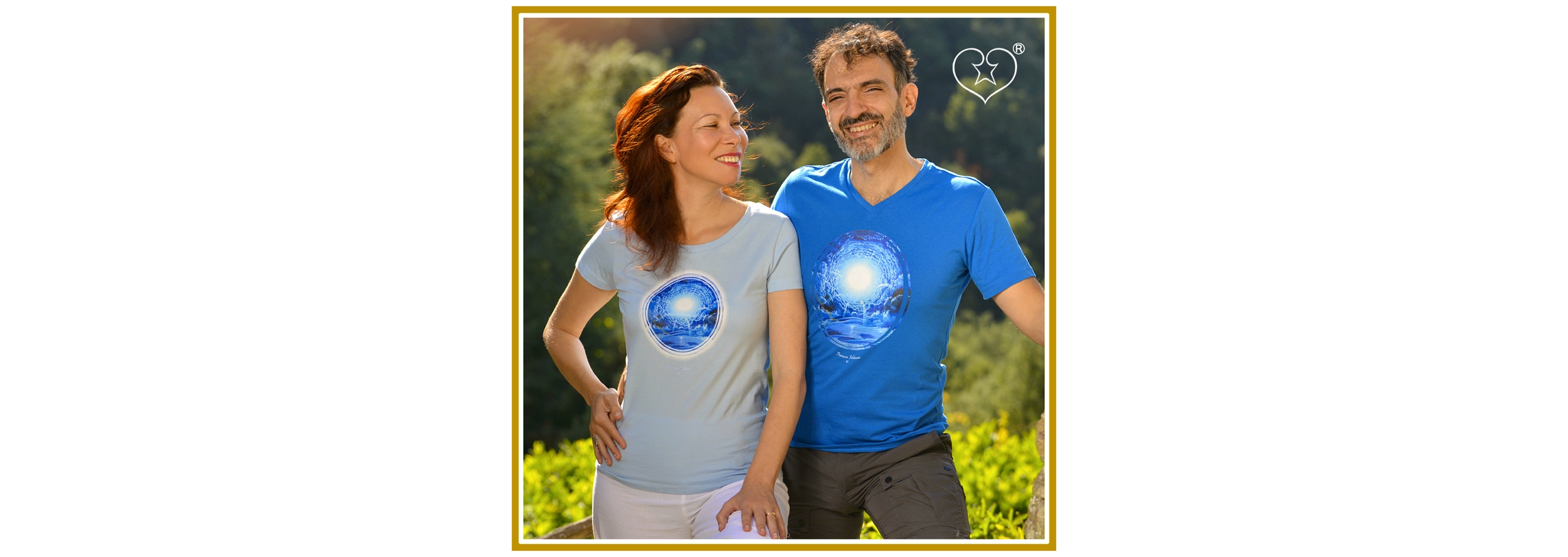 herve et soraya melter nature celeste t shirts la fontaine d eau vive francois schlesser bleu bandeau2