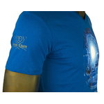 La fontaine deau vive-T-shirt - détail manche-homme-Nature Céleste-Francois Schlesser-Bleu
