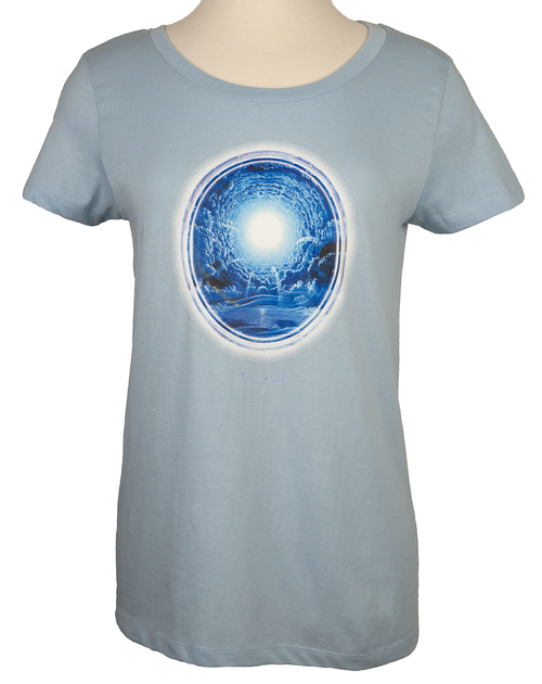 La fontaine d'eau vive-T-shirt entier-Femme-Nature Céleste-Francois Schlesser-Bleu-bd