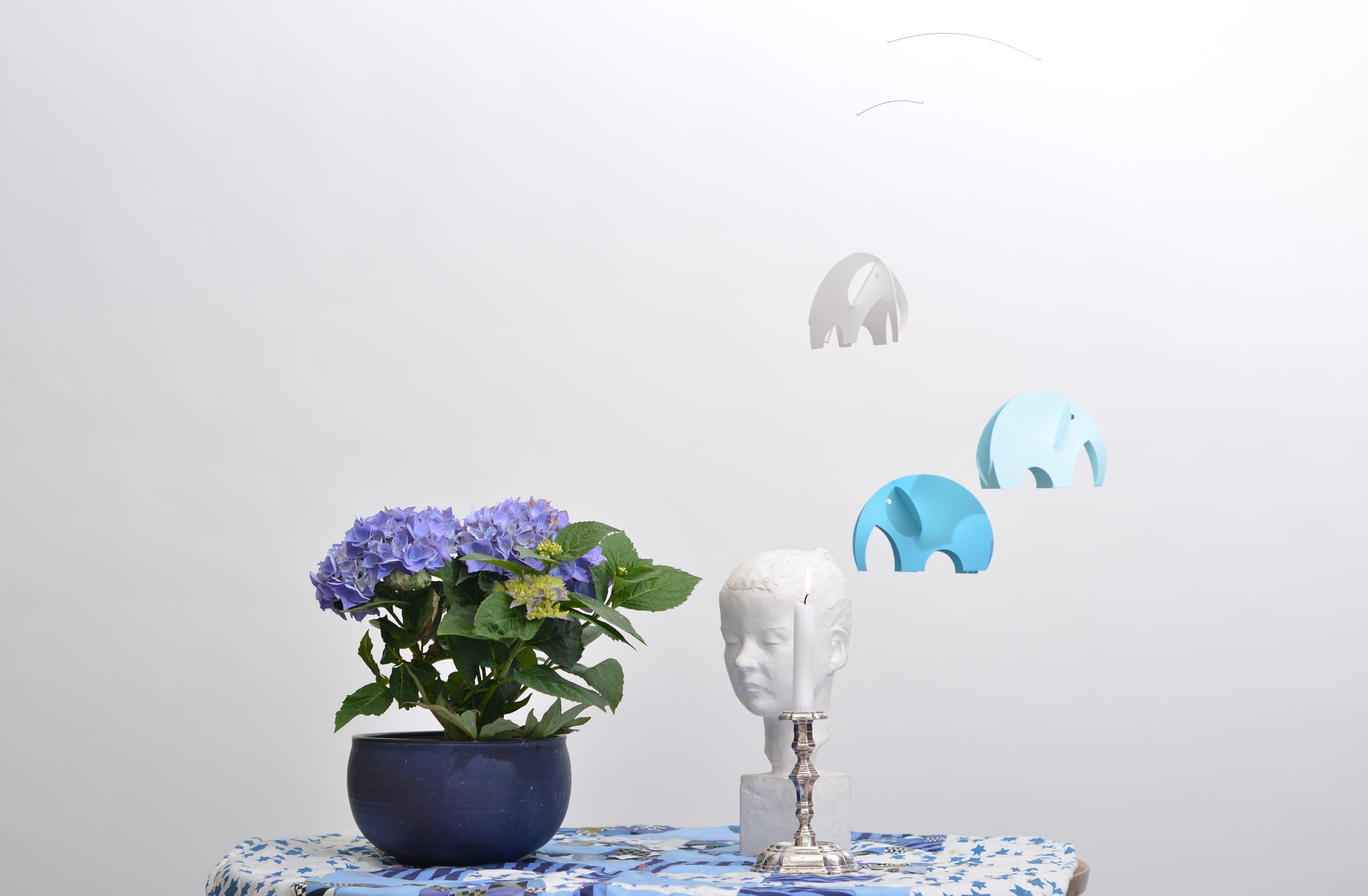 Flensted mobile décoratif décoration enfant éléphant bleu