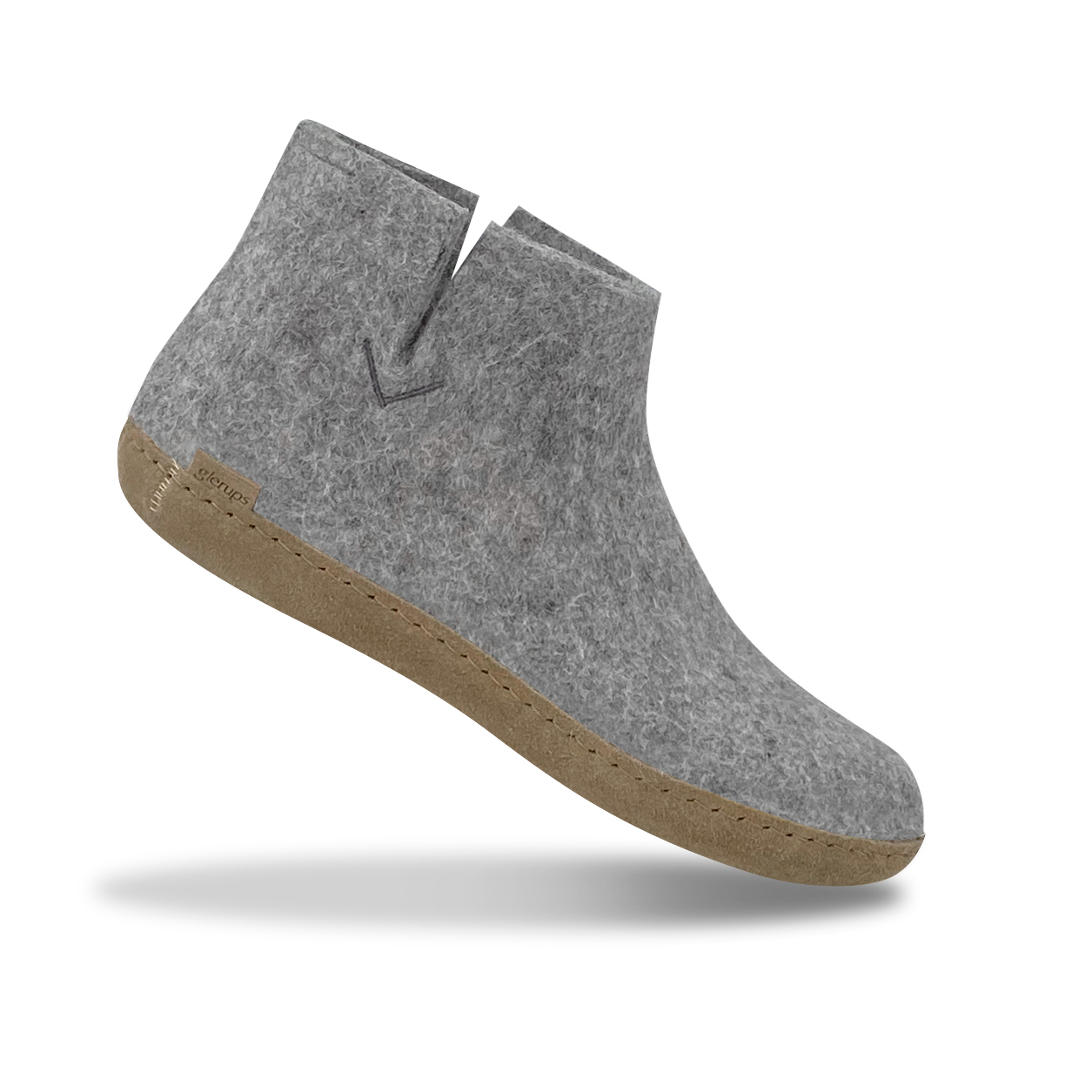 Chaussons GLERUPS mod le haute laine et cuir couleur gris