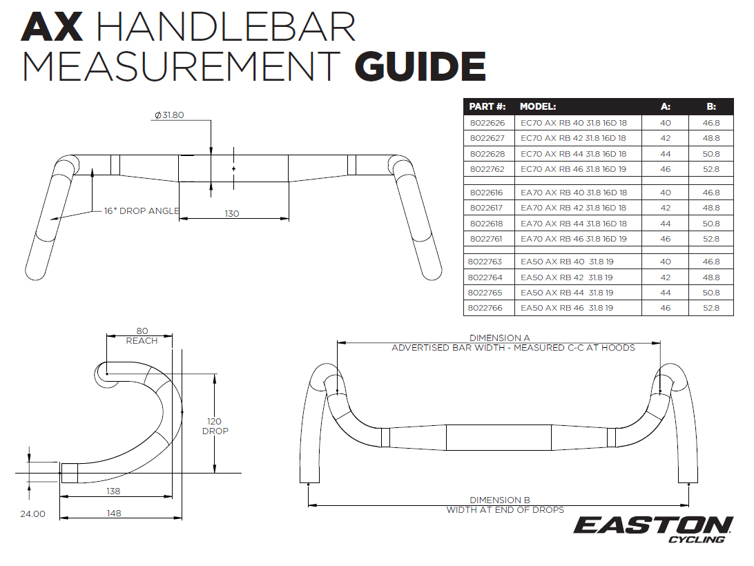 Easton-AX-handlebar-dimension-sizing