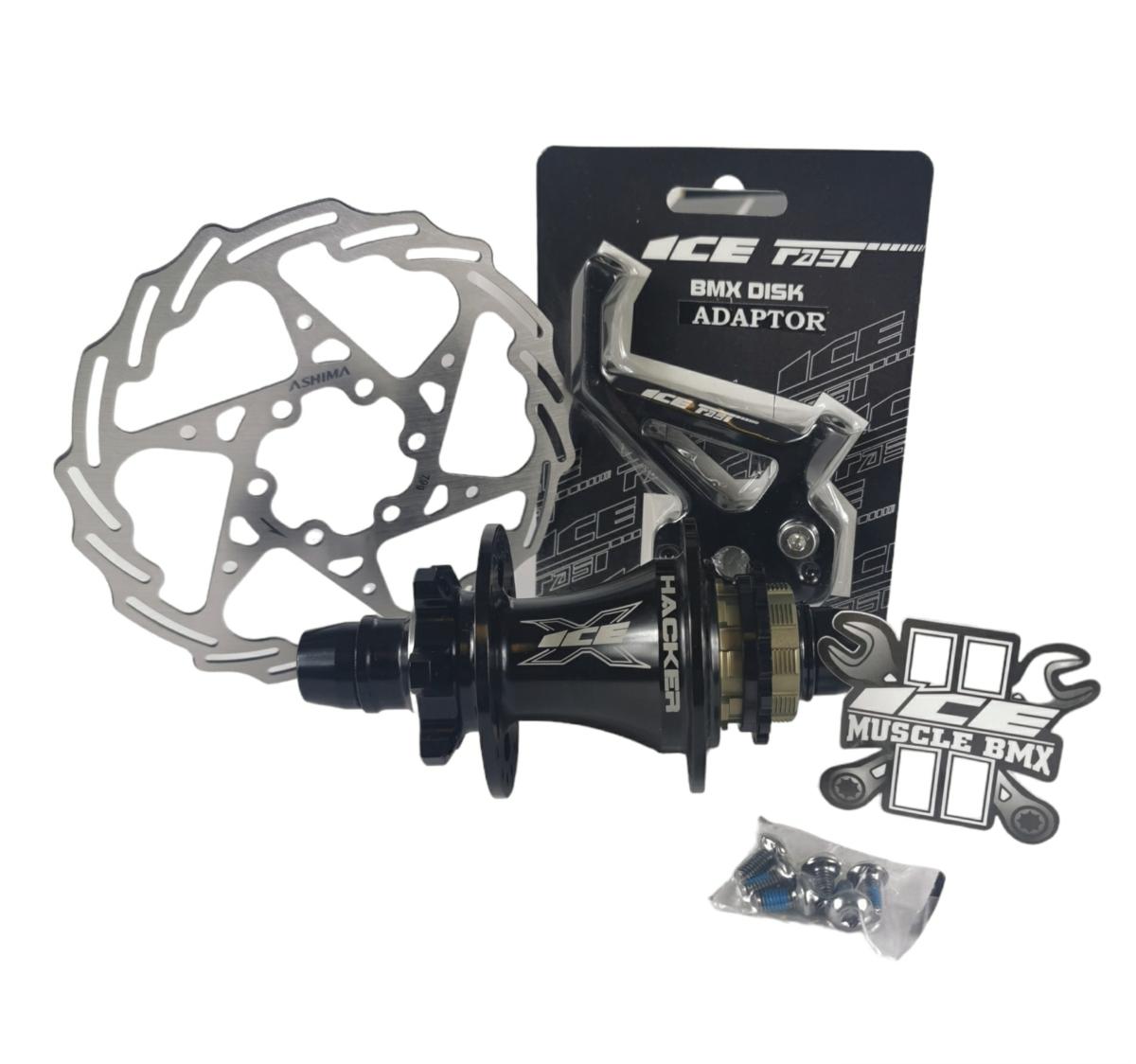 KIT FREIN À DISQUE ICE POUR BMX (MOYEU HACKER X 10/15 + ADAPTATEUR + DISQUE)