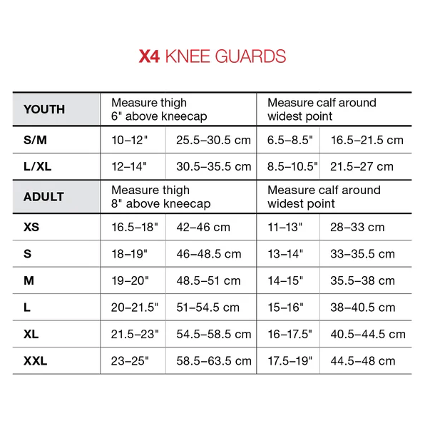 Genouilleres-G-FORM-Pro-X4-guide-taille-size-guide-knee-form-prox4