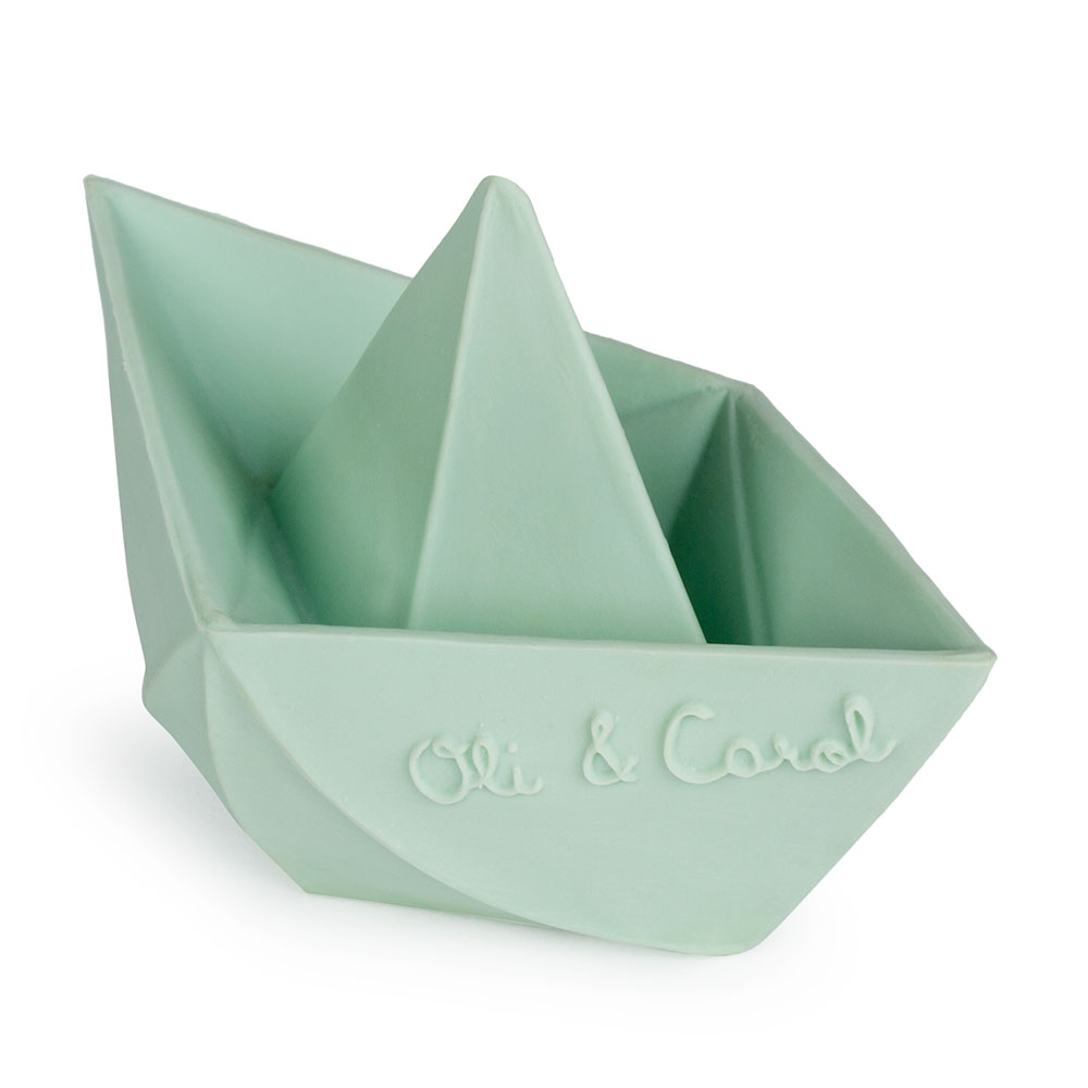 Jouet bateau origami menthe