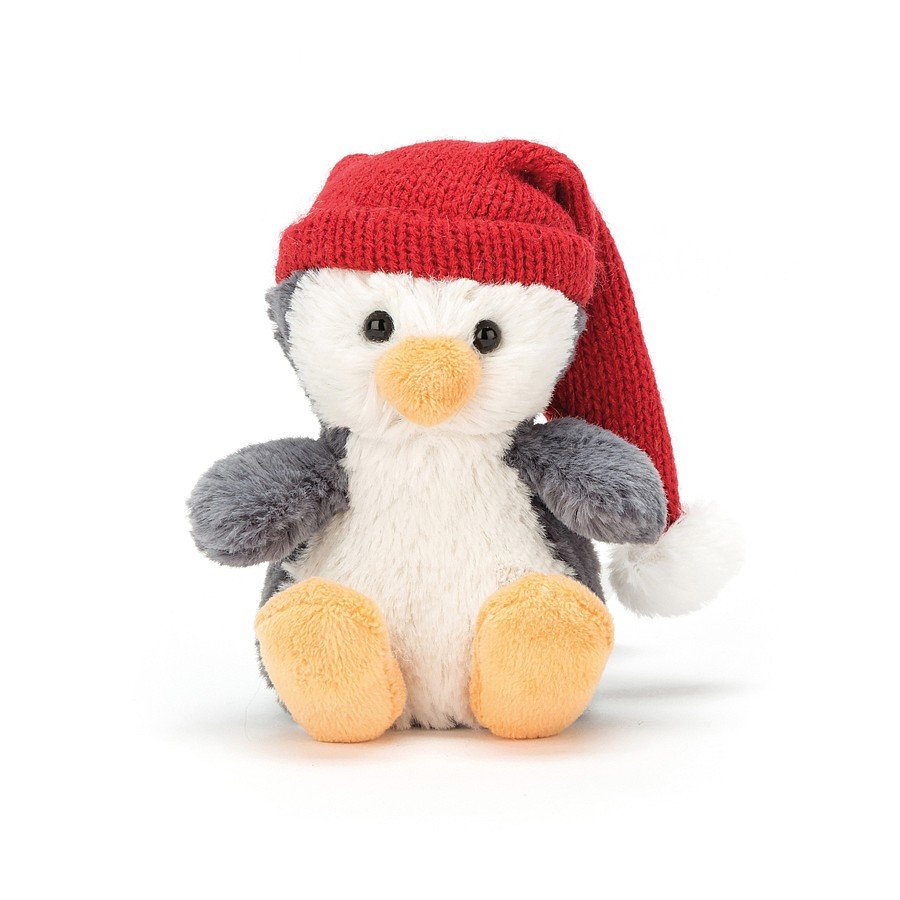 Mini peluche pingouin, bonnet