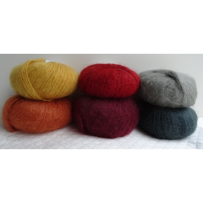 Pelote Campolmi 50% laine et 50% mohair, aiguilles n° 6 - Fils à