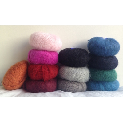 Pelote Campolmi 50% laine et 50% mohair, aiguilles n° 6