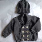 veste grise enfant bonnet