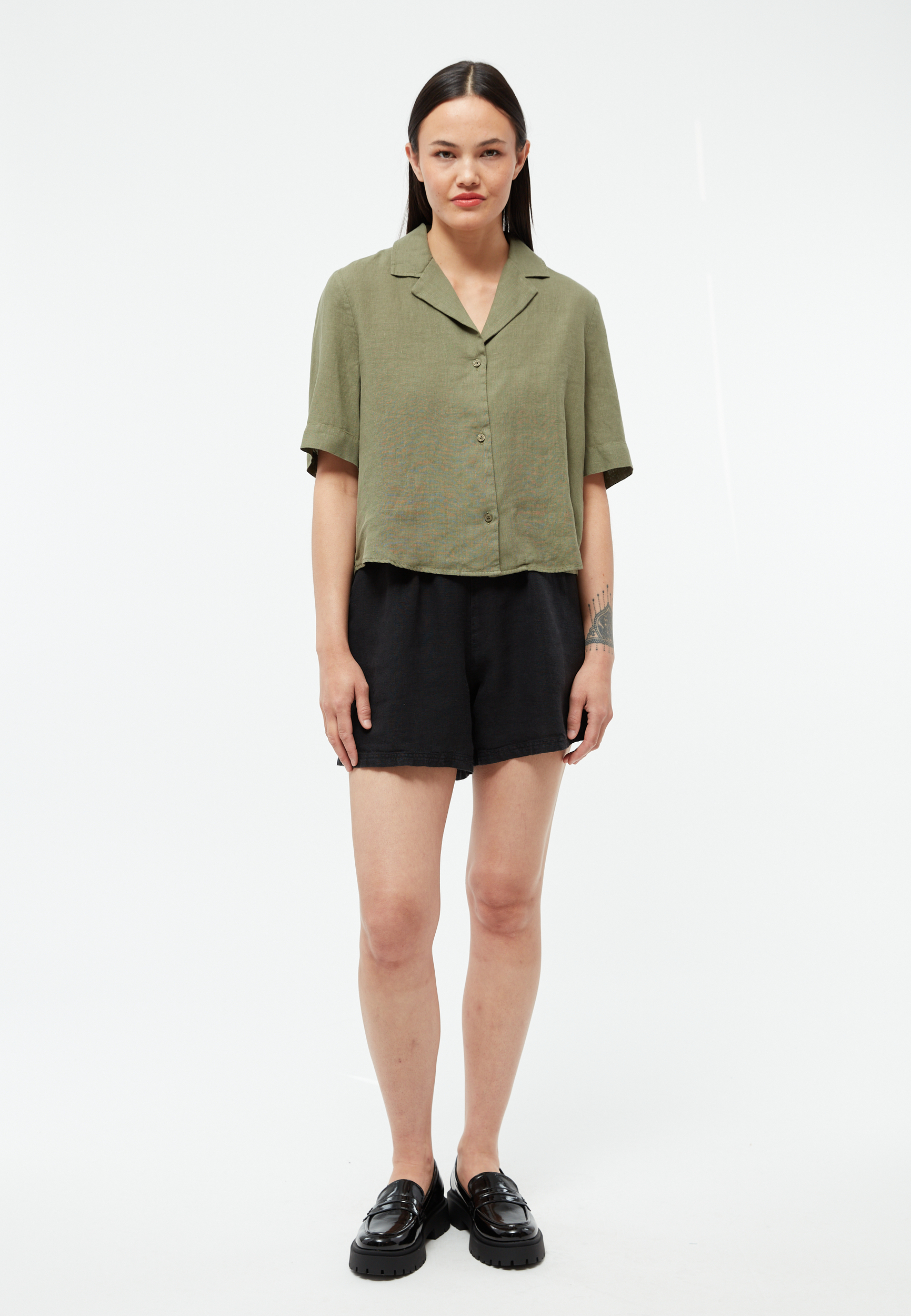 Chemisier-Carol-Faded-Olive-lin-Givn05
