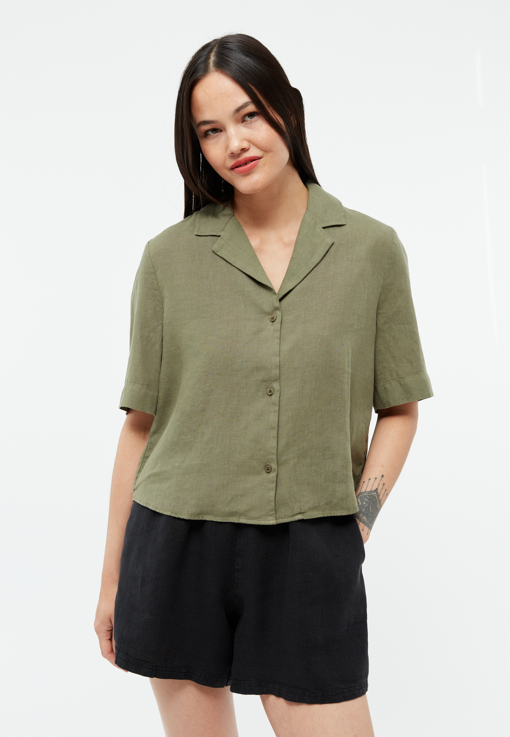Chemisier-Carol-Faded-Olive-lin-Givn01