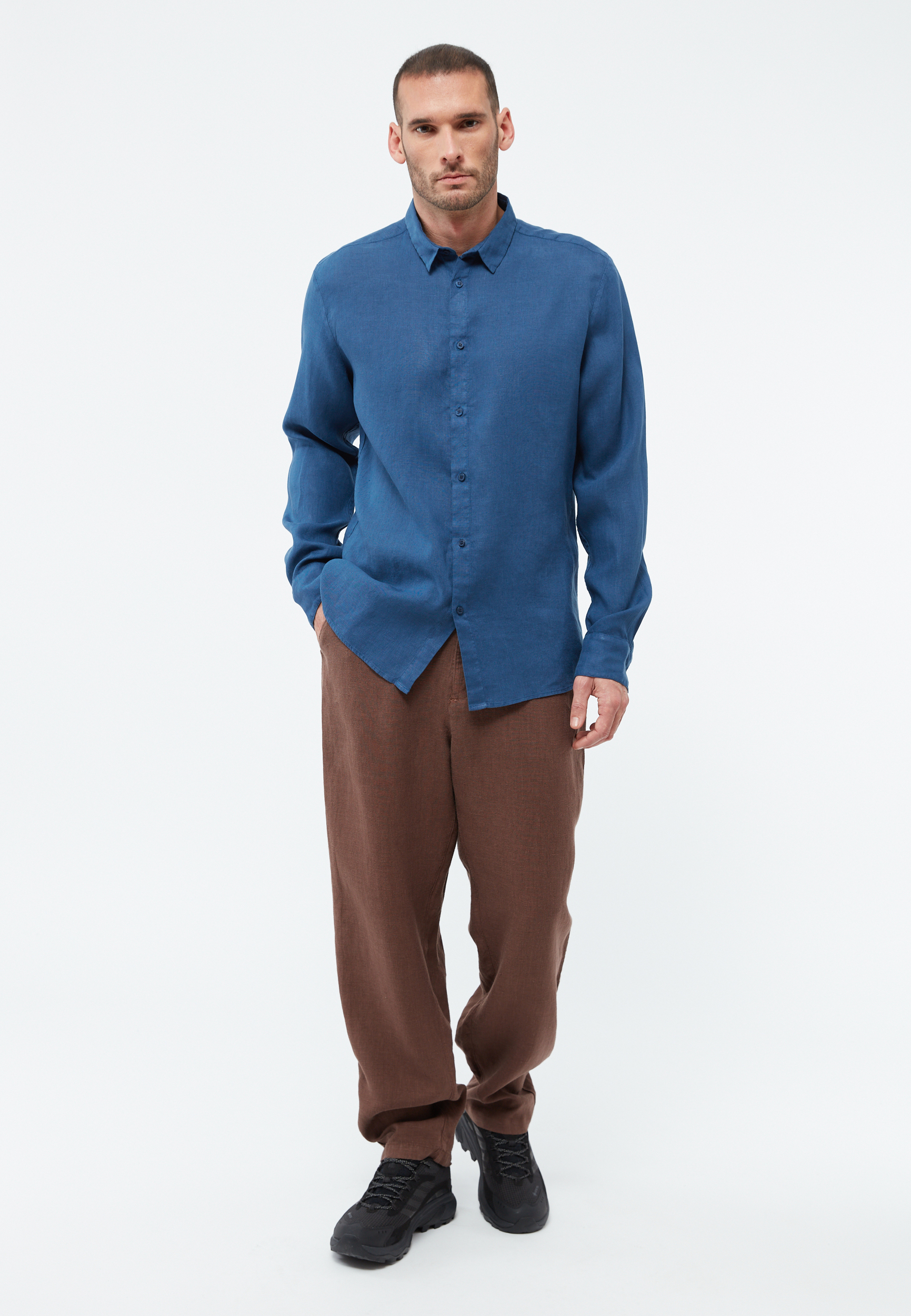 Chemise-Kent-Blazing-blue-lin-Givn05