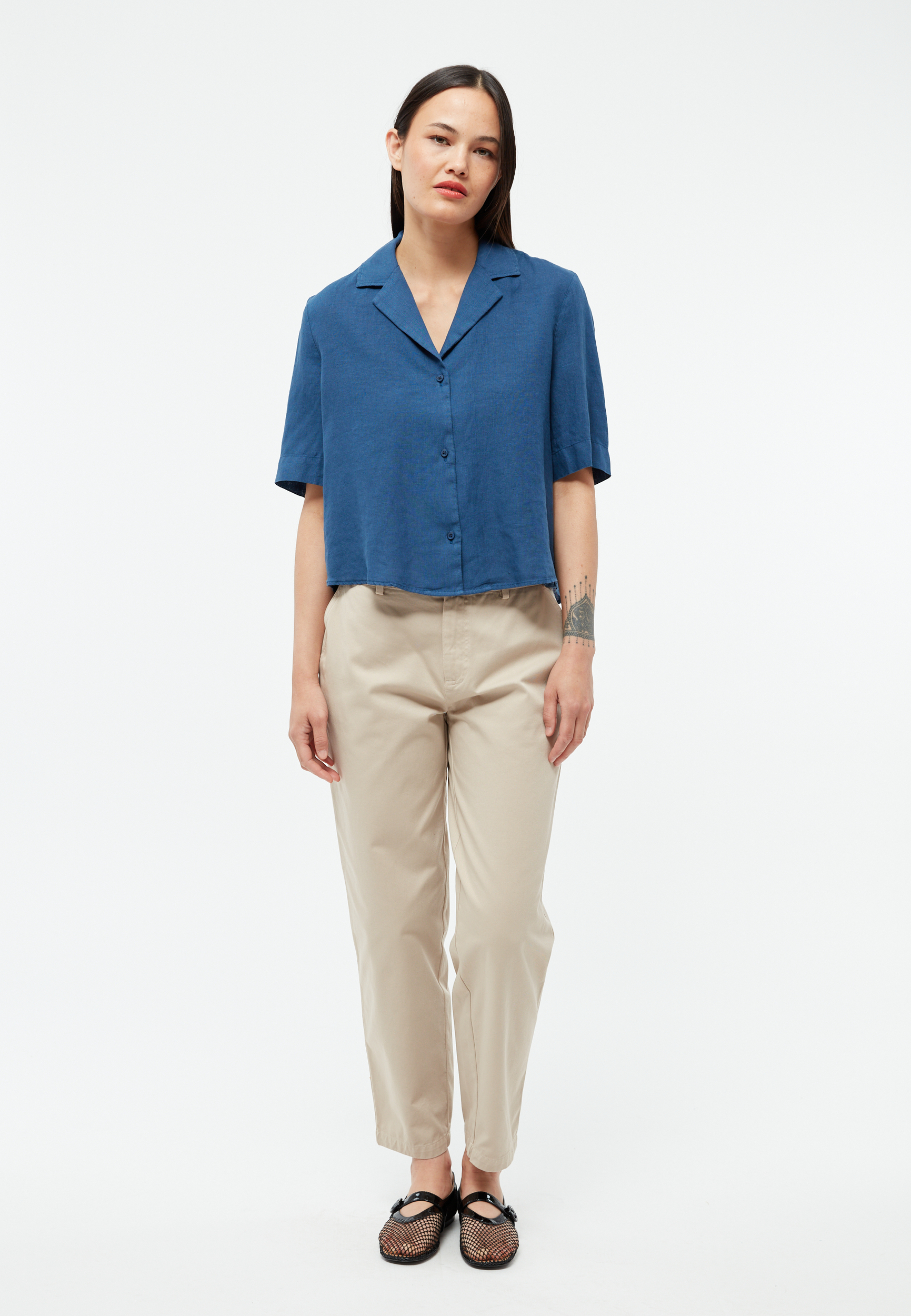 Chemisier-Carol-Blazing-blue-lin-Givn05