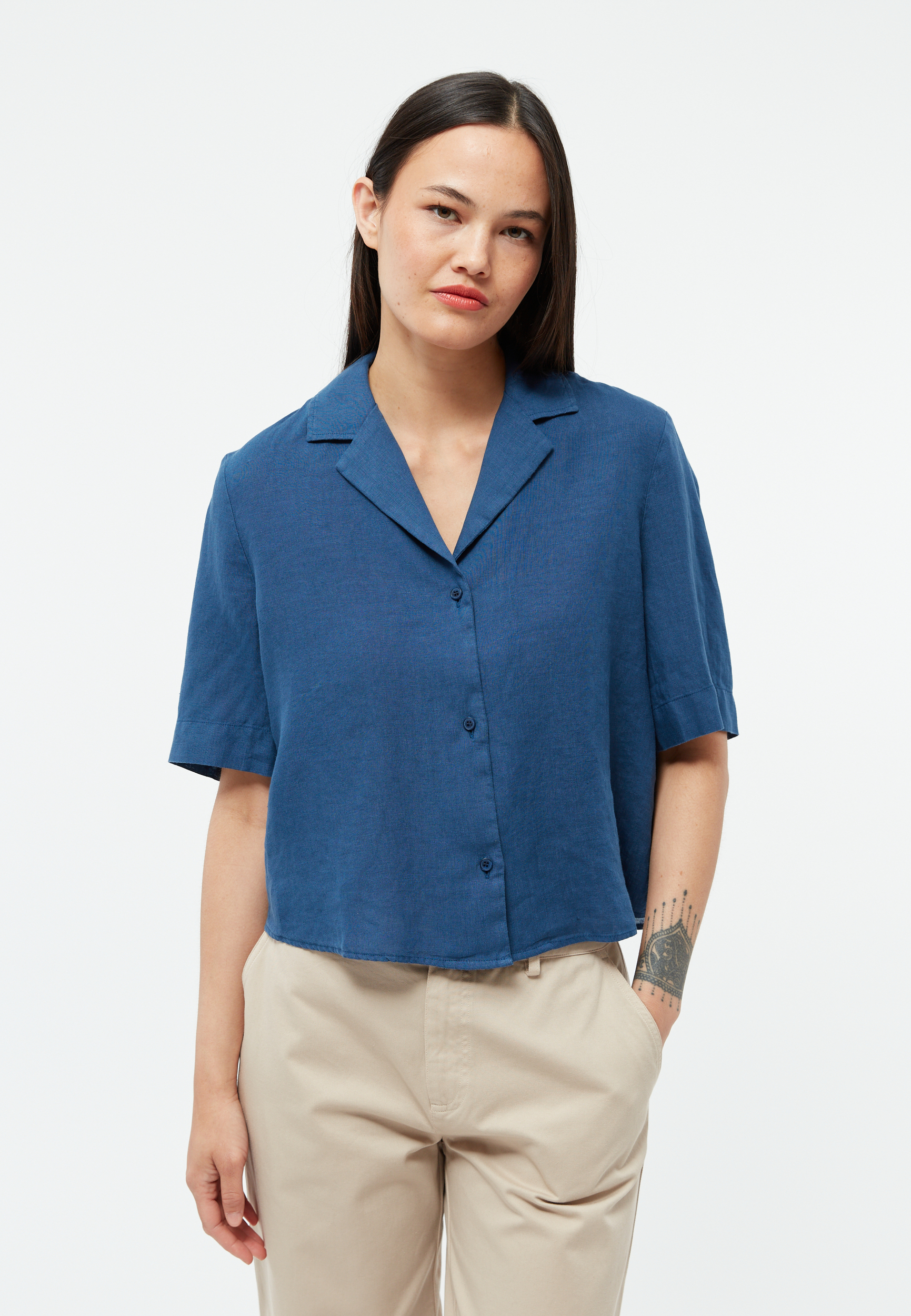 Chemisier-Carol-Blazing-blue-lin-Givn01
