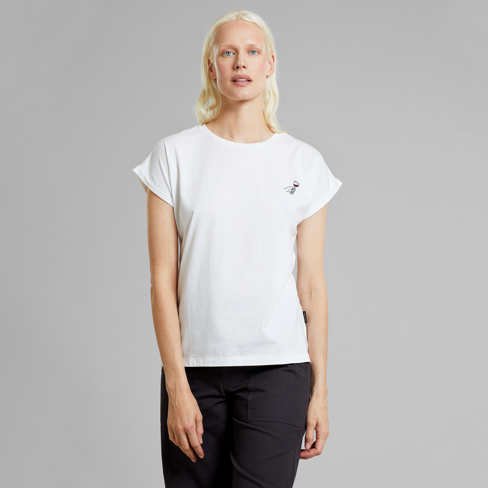T-shirt Visby Wine - blanc - coton biologique - Dedicated 01