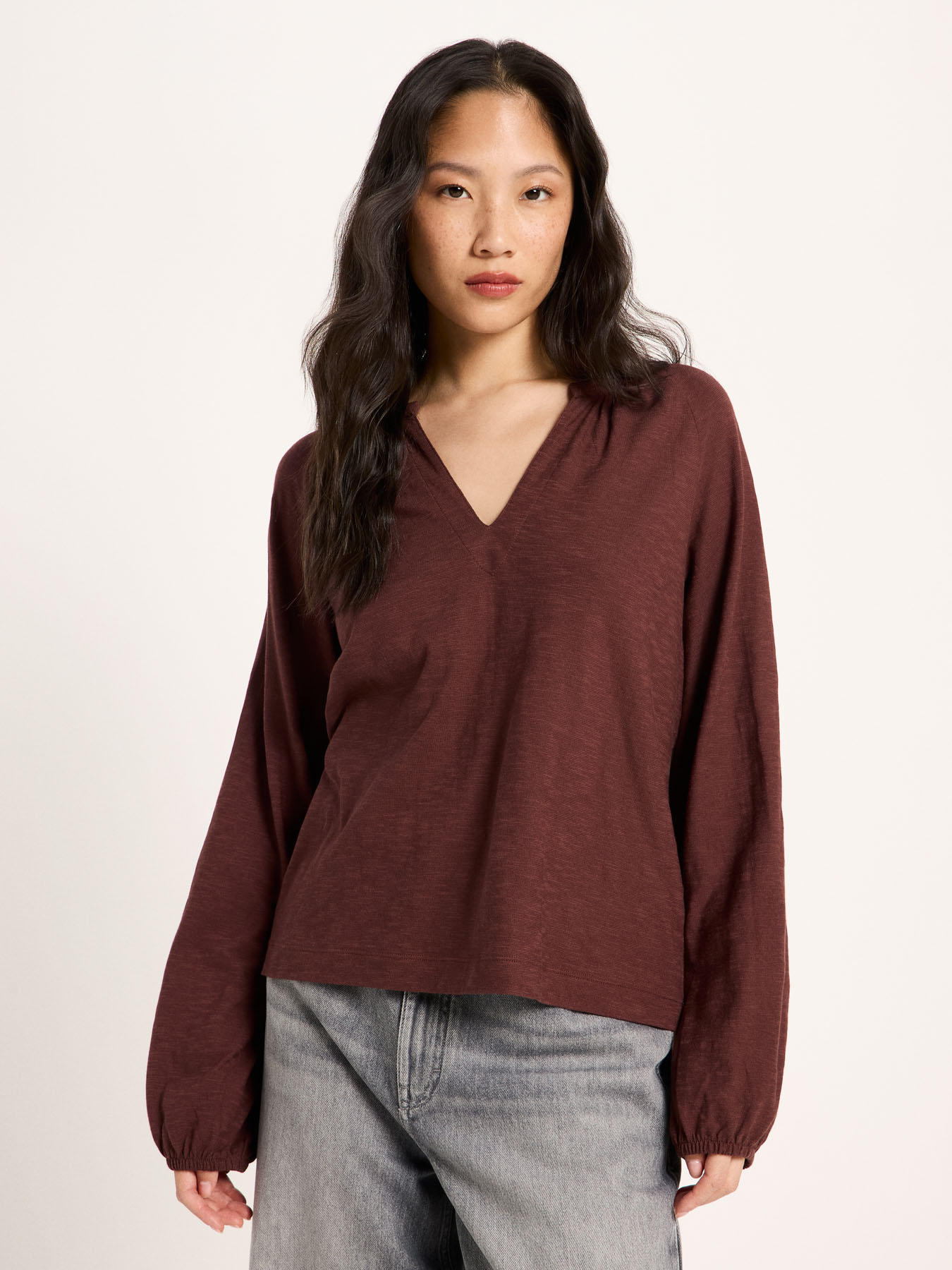 Blouse-Brunei-bitter chocolate-coton-biologique-Lanius01
