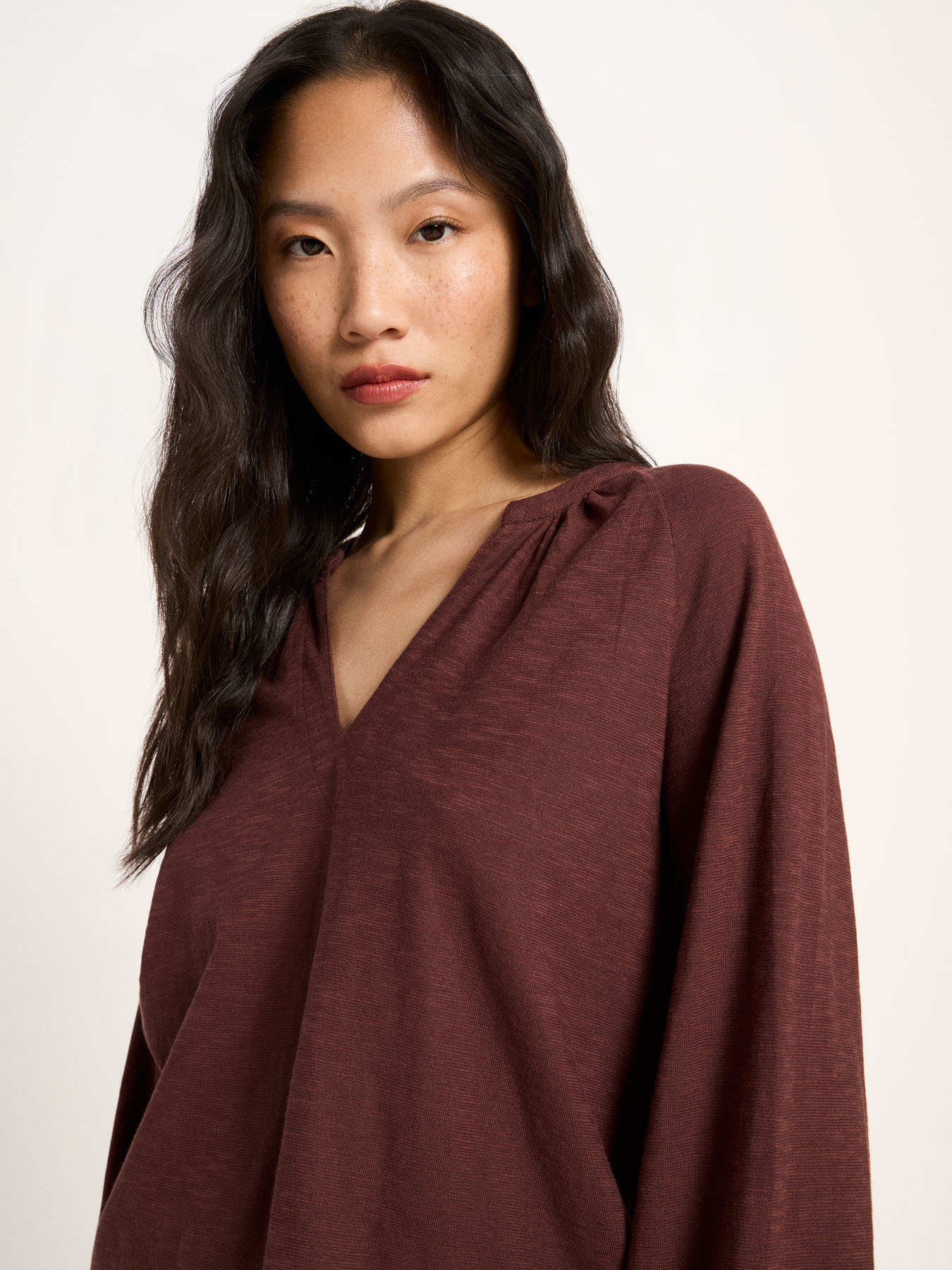 Blouse-Brunei-bitter chocolate-coton-biologique-Lanius02