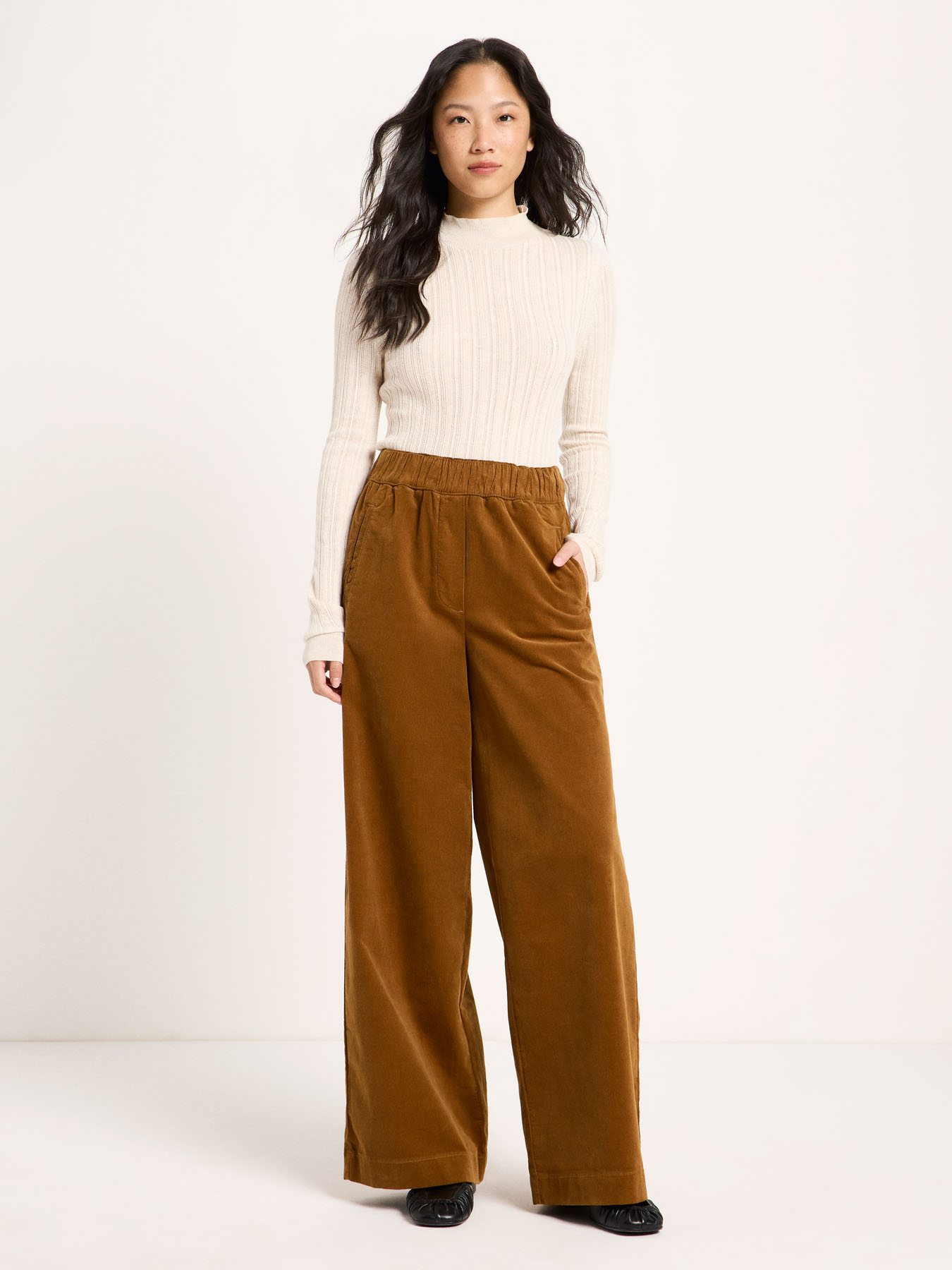 Pantalon-Benoite-Hose-Mit-Weitem-Bein-Bronze-Brown-coton-biologique-Lanius01