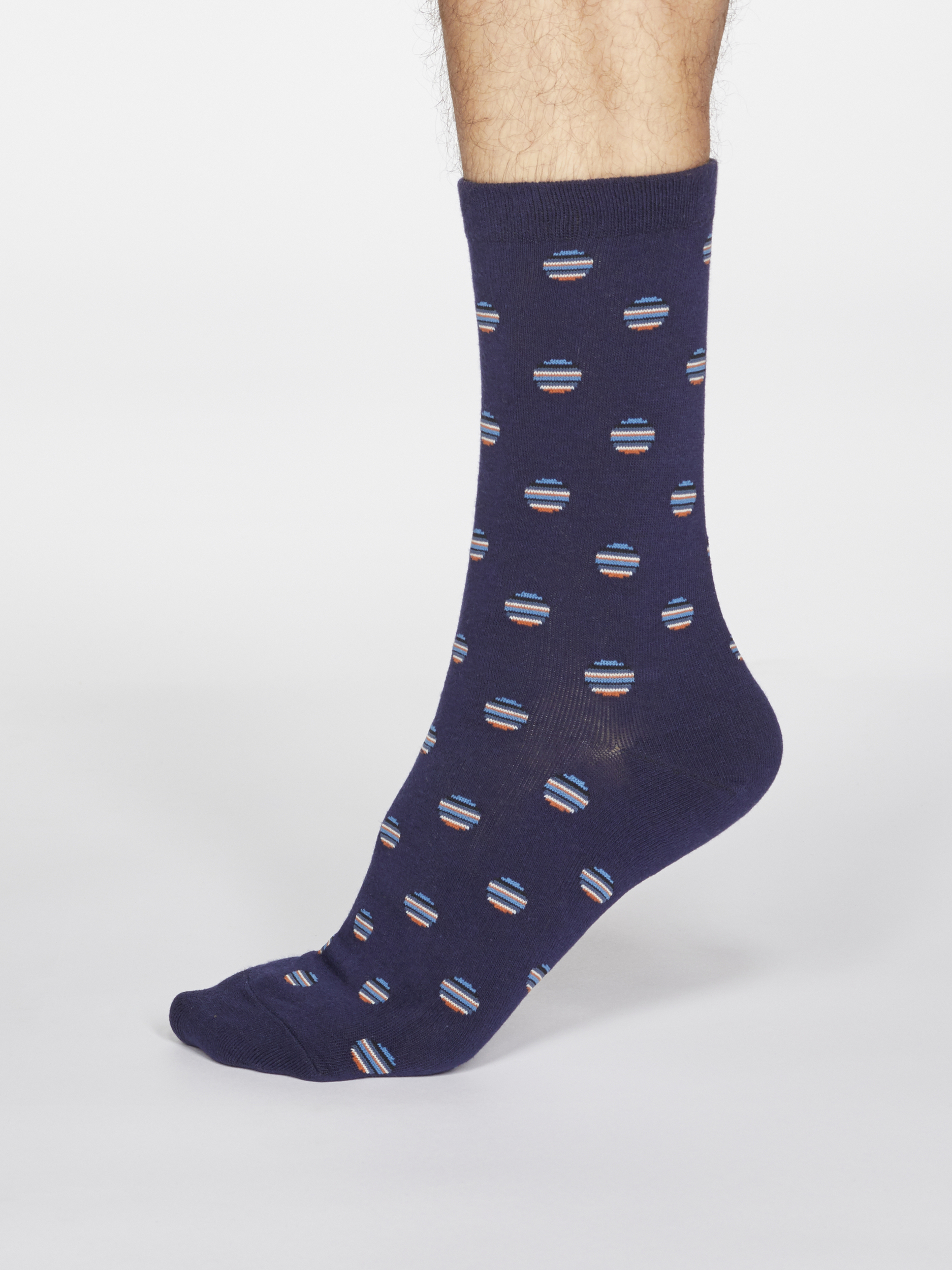 SPM667-DENIM-BLUE--Grayson-Spot-_-Stripe-Organic-Cotton-Socks-in-Denim-Blue-1S