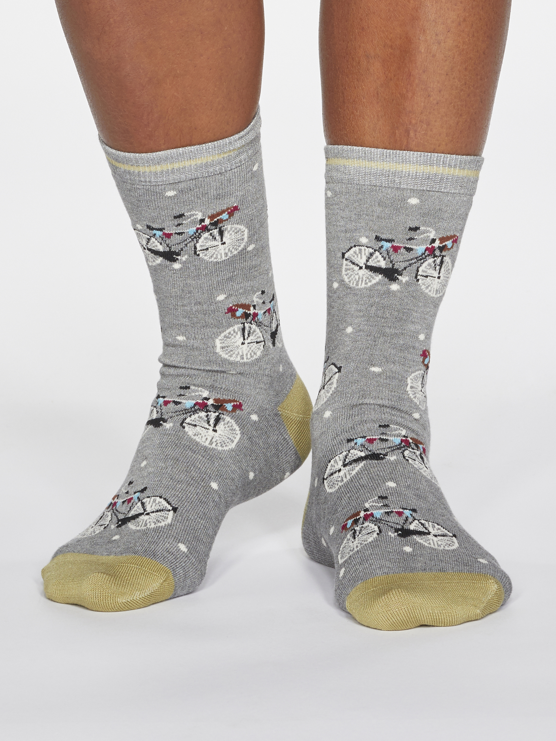 SPW594-GREY-MARLE--Gladys-Spotty-Bicycle-Bamboo-Organic-Cotton-Blend-Socks-in-Grey-Marle-2