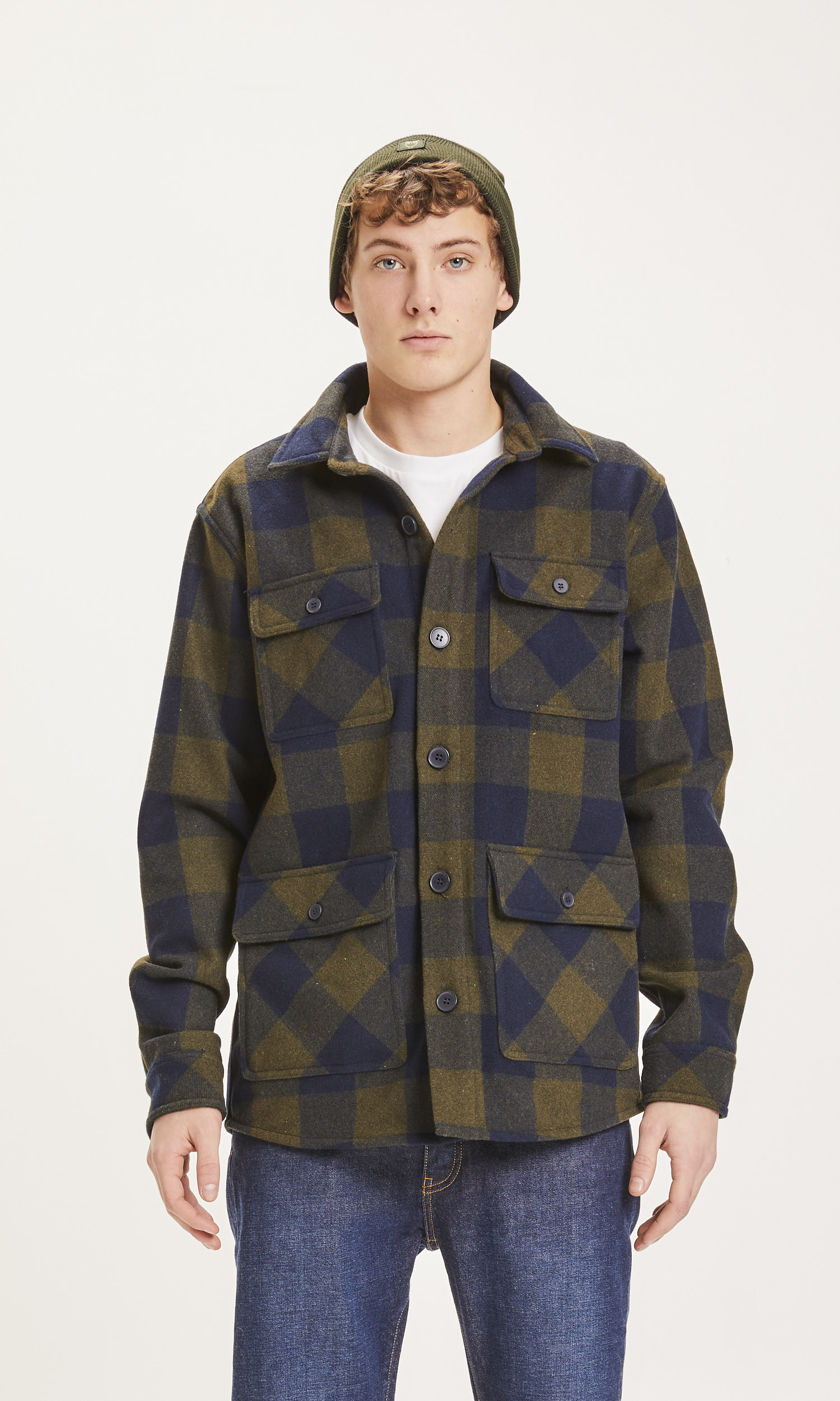 94040 - PINE checked wool overshirt - GRS - 1090 Forrest Night - Main