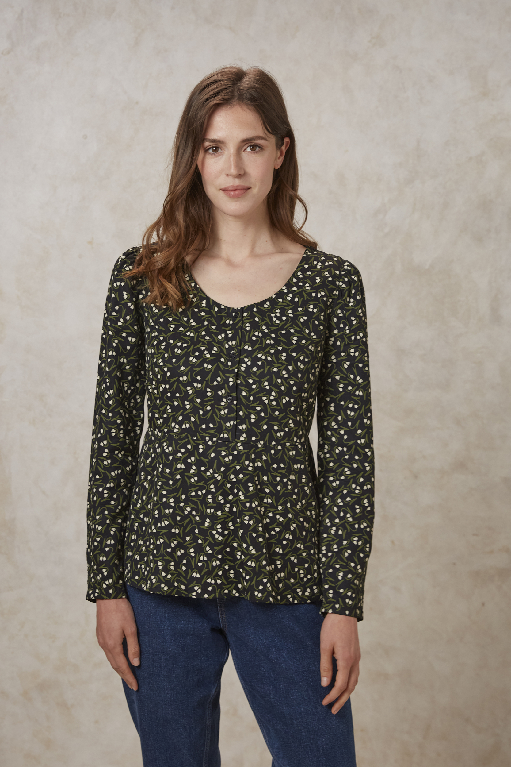 Blouse Kennedy motif perce-neige - tencel- People Tree 01