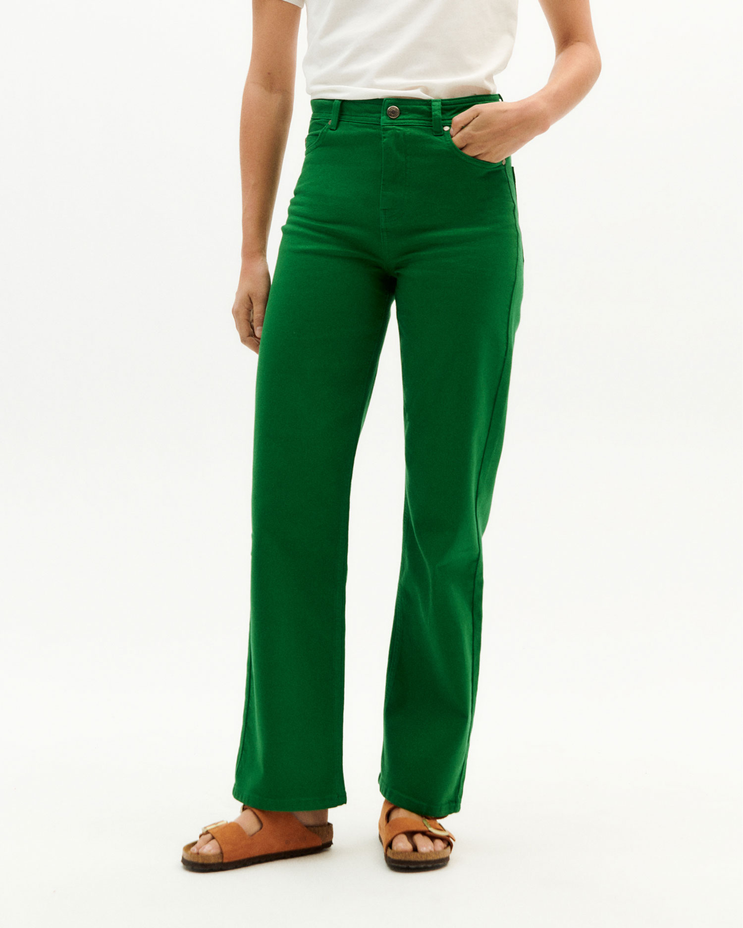 Pantalon Theresa - vert - coton biologique - Thinking Mu 01