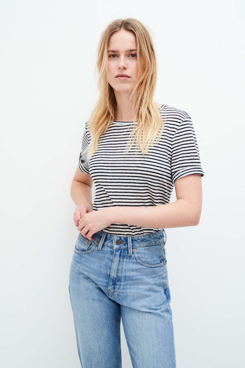 T-shirt Olivia - striped - lin - Kuyichi 02