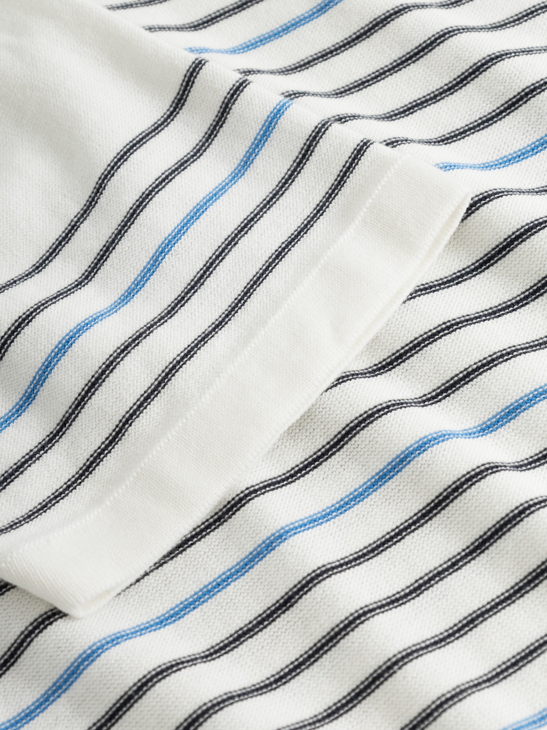 1080006 - Reverse knit polo stripe - GOTS-Vegan - 1007 Star White - Extra 6