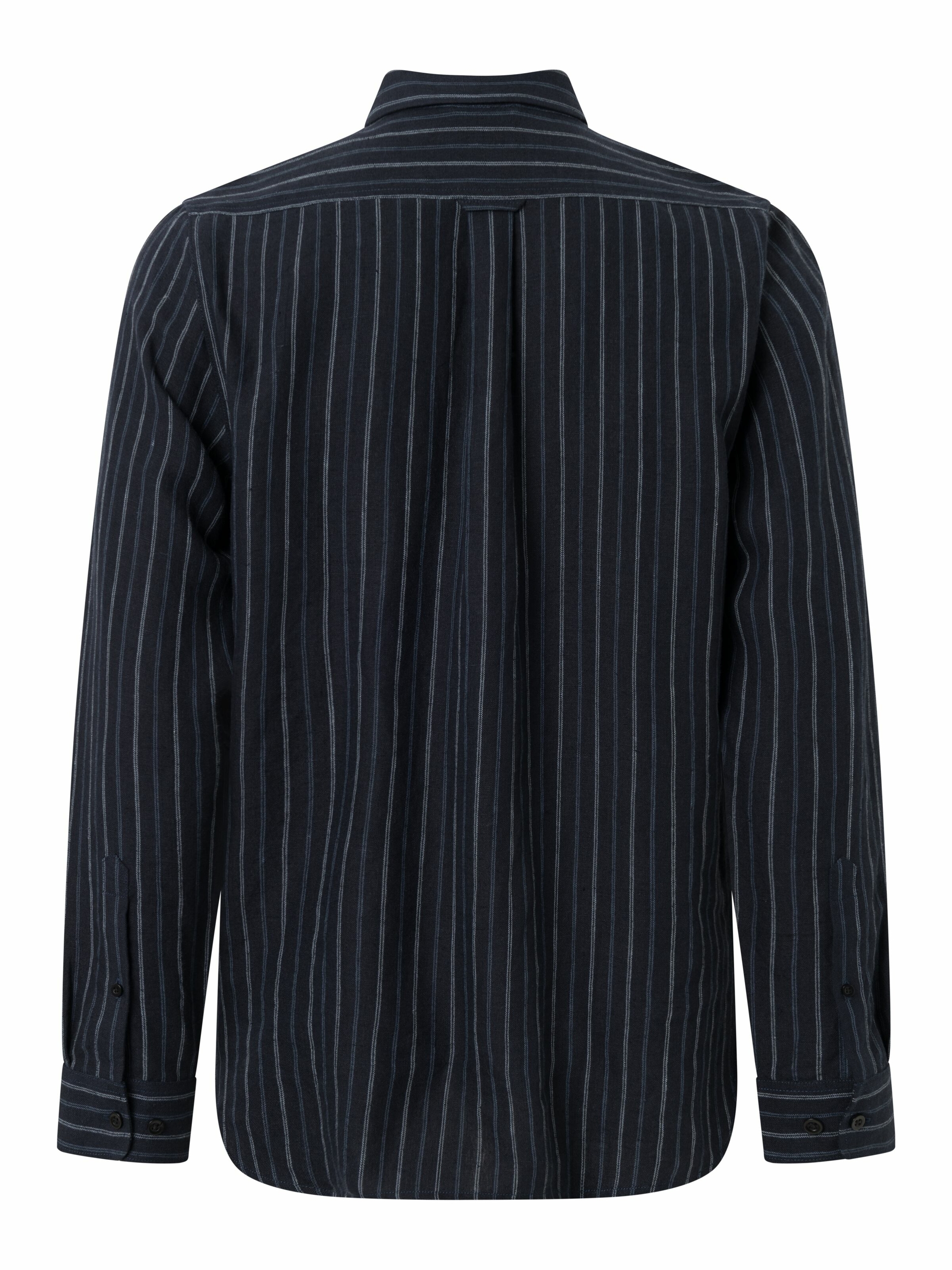 1090004 - Striped linen custom fit shirt - GOTS-Vegan - 8003 Stripe - navy - Extra 4