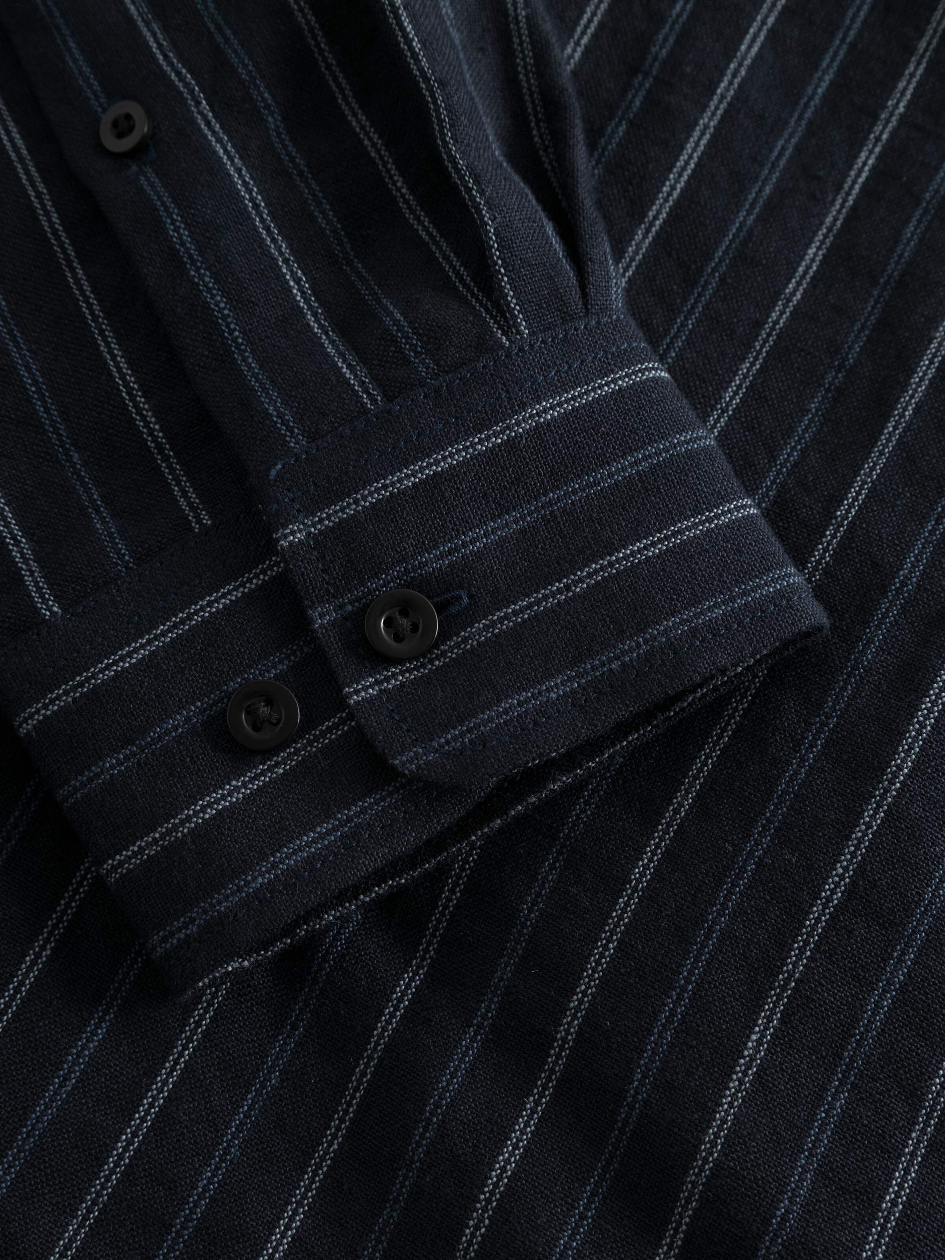1090004 - Striped linen custom fit shirt - GOTS-Vegan - 8003 Stripe - navy - Extra 7