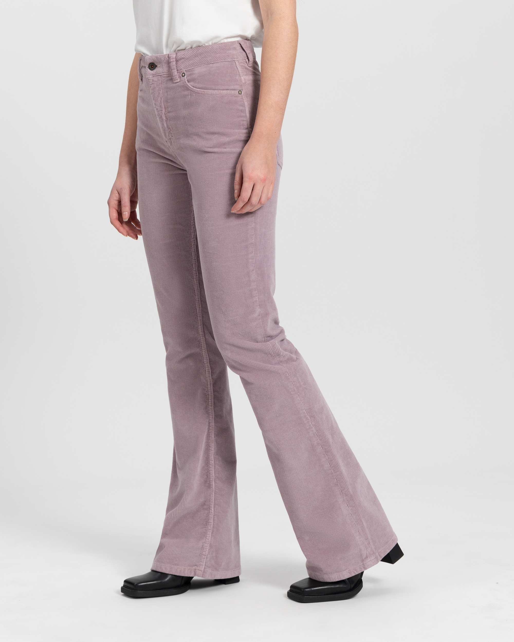 Pantalon Lisette - velours - lavender grey - coton biologique - Kuyichi 01
