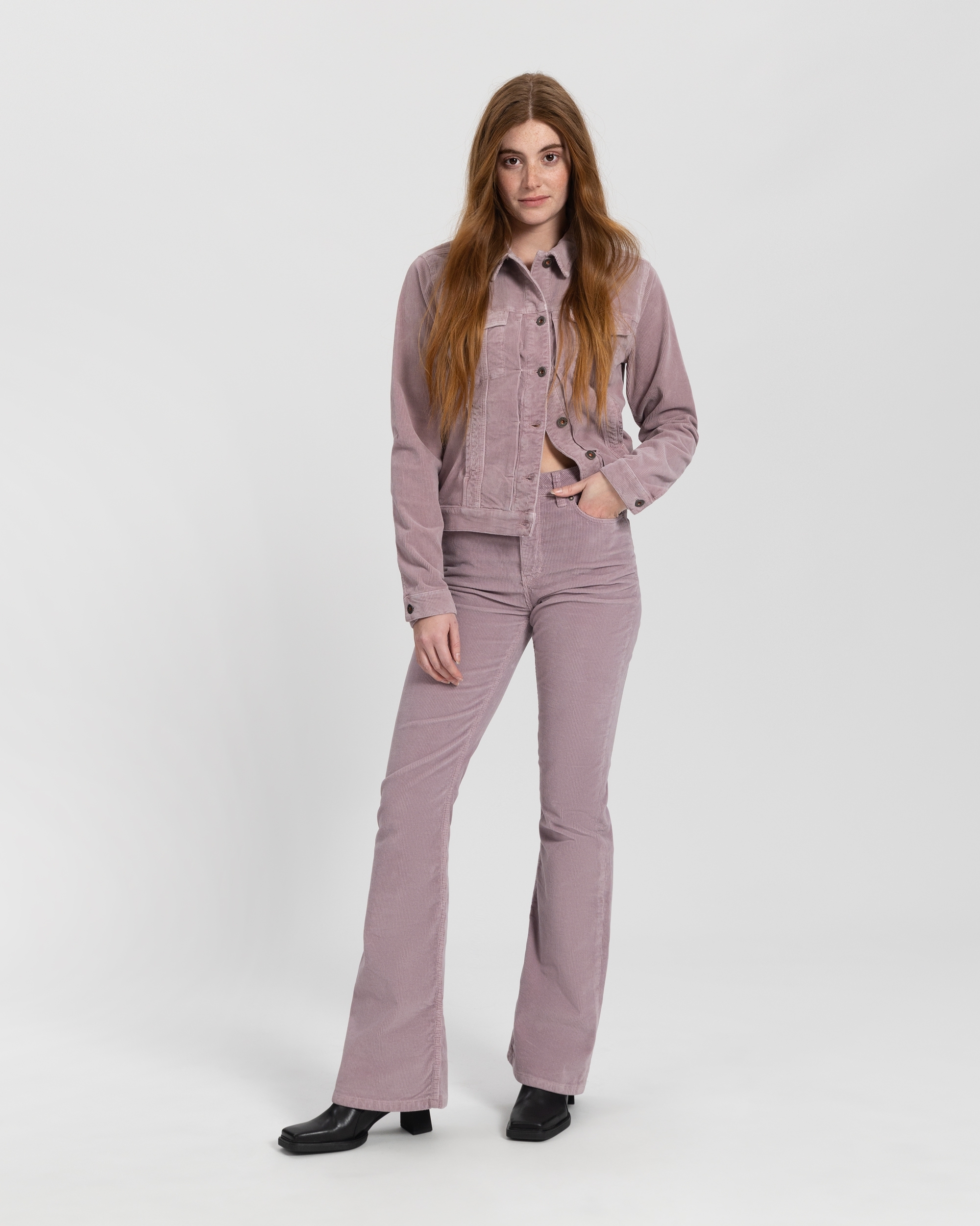 Veste Chelsea - velours - lavender grey - coton biologique - Kuyichi 04