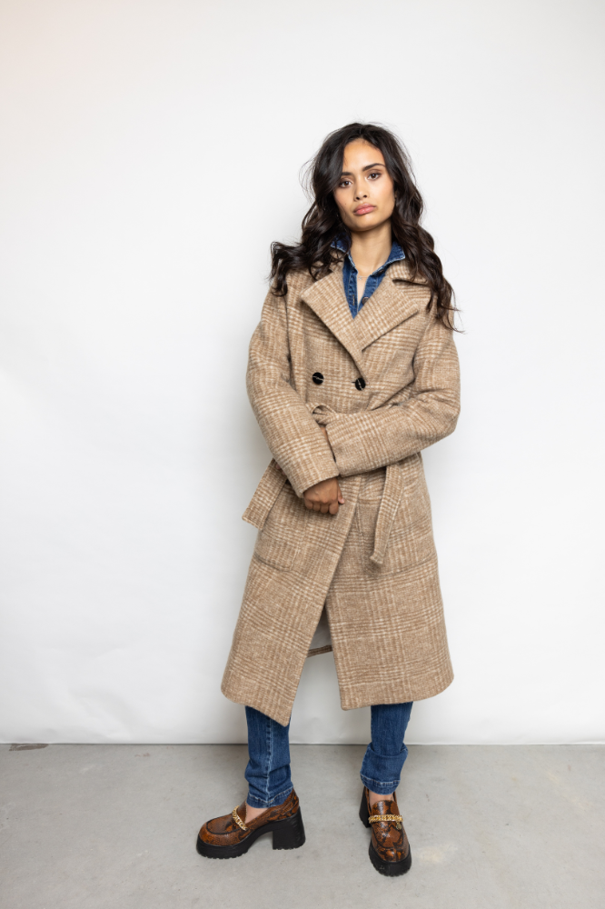 Manteau Franky - beige - laine et polyester recyclé - Elements Of Freedom 01