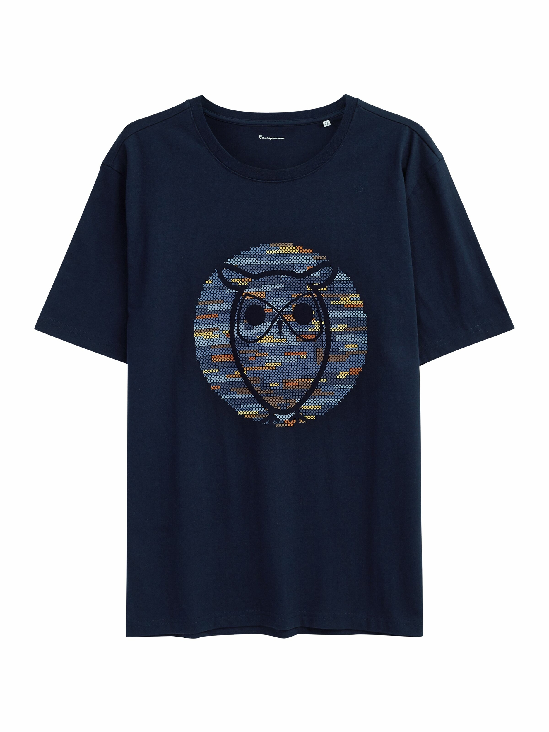 T-shirt Hibou cross stitch - bleu marine - coton biologique - Knowledge Cotton Apparel 05