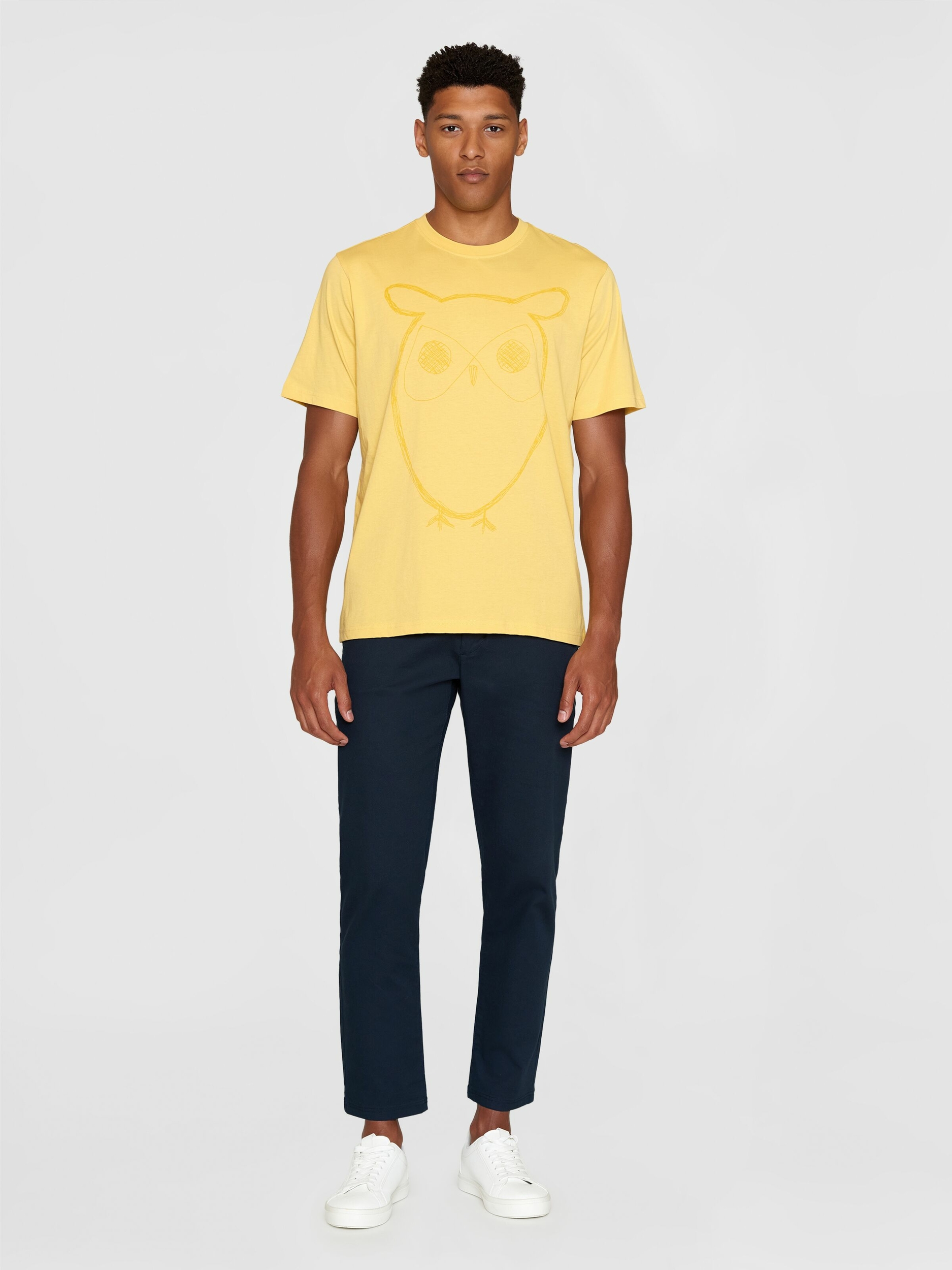 T-shirt Grand Hibou - misted yellow - coton biologique - Knowledge Cotton Apparel 04