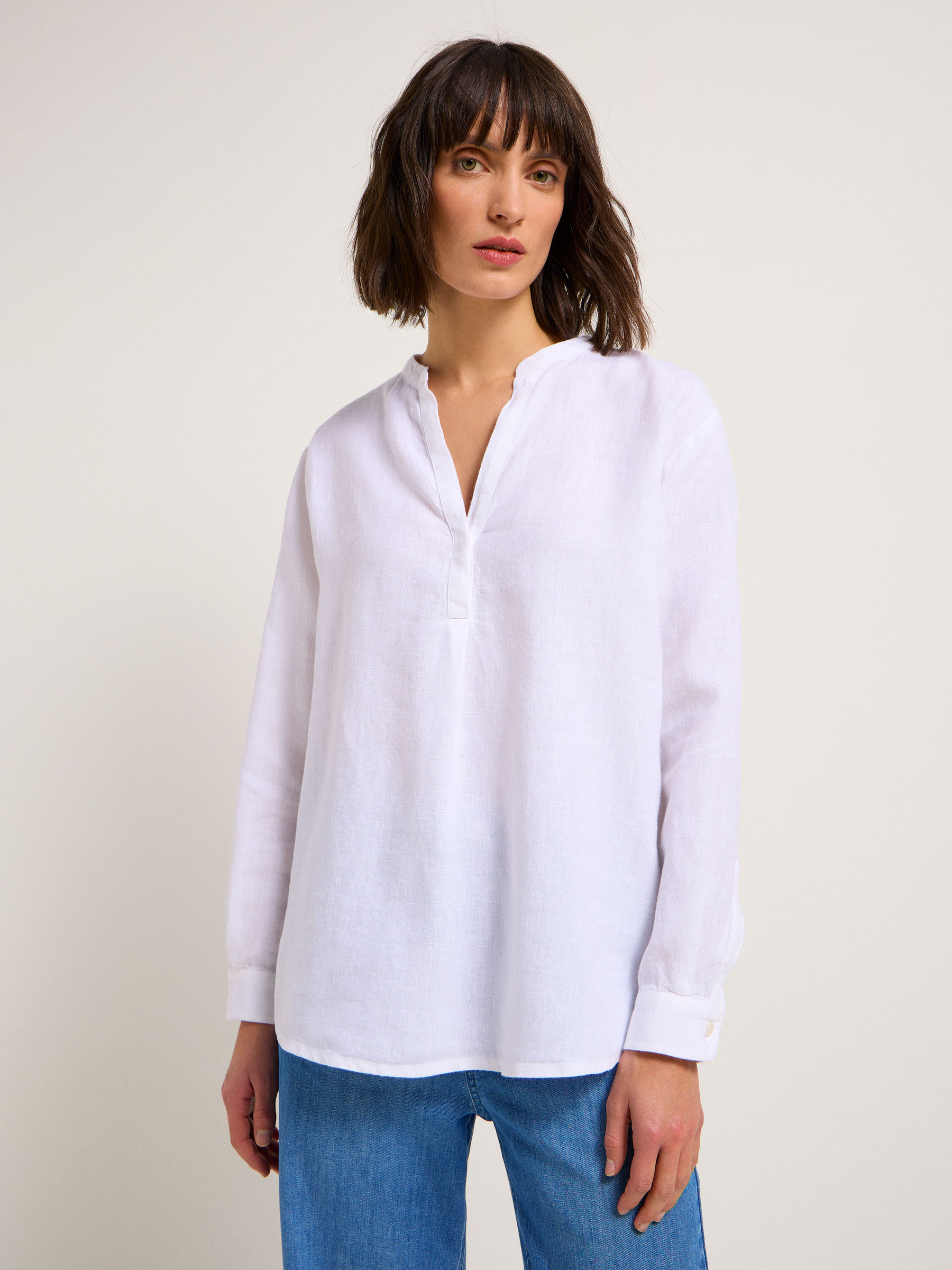 Blouse Xitlali - blanc - lin - LANIUS 02