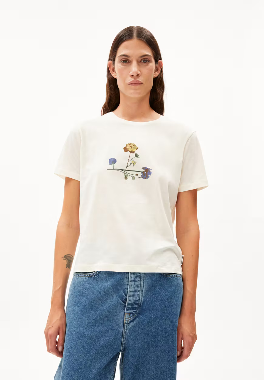 T-shirt Maarla Litaa - blanc cassé - coton biologique - Armedangels 01