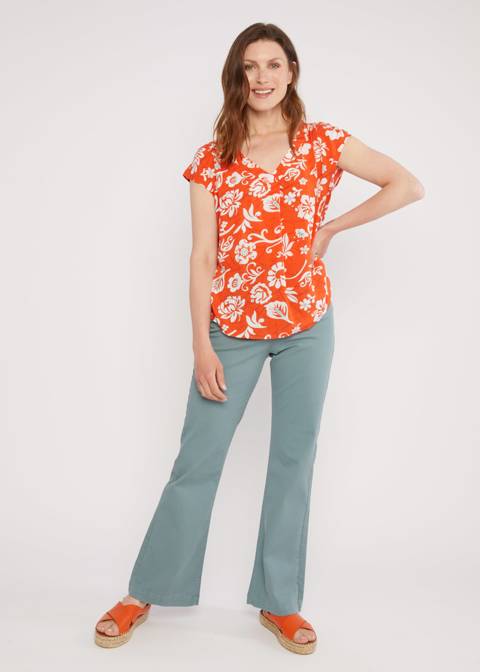 Blouse Liberty Maniac - motif orange - Ecovero - Blutsgeschwister 04