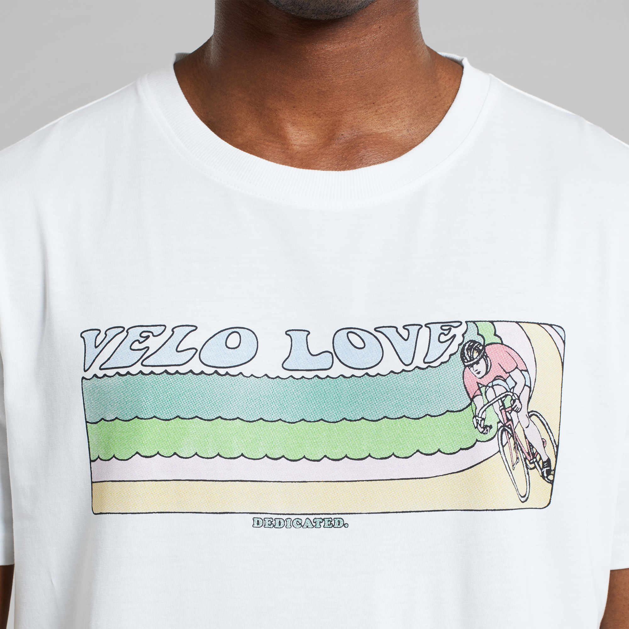 T-shirt Stockholm - retro velo love - blanc - coton biologique - Dedicated 02 (1)