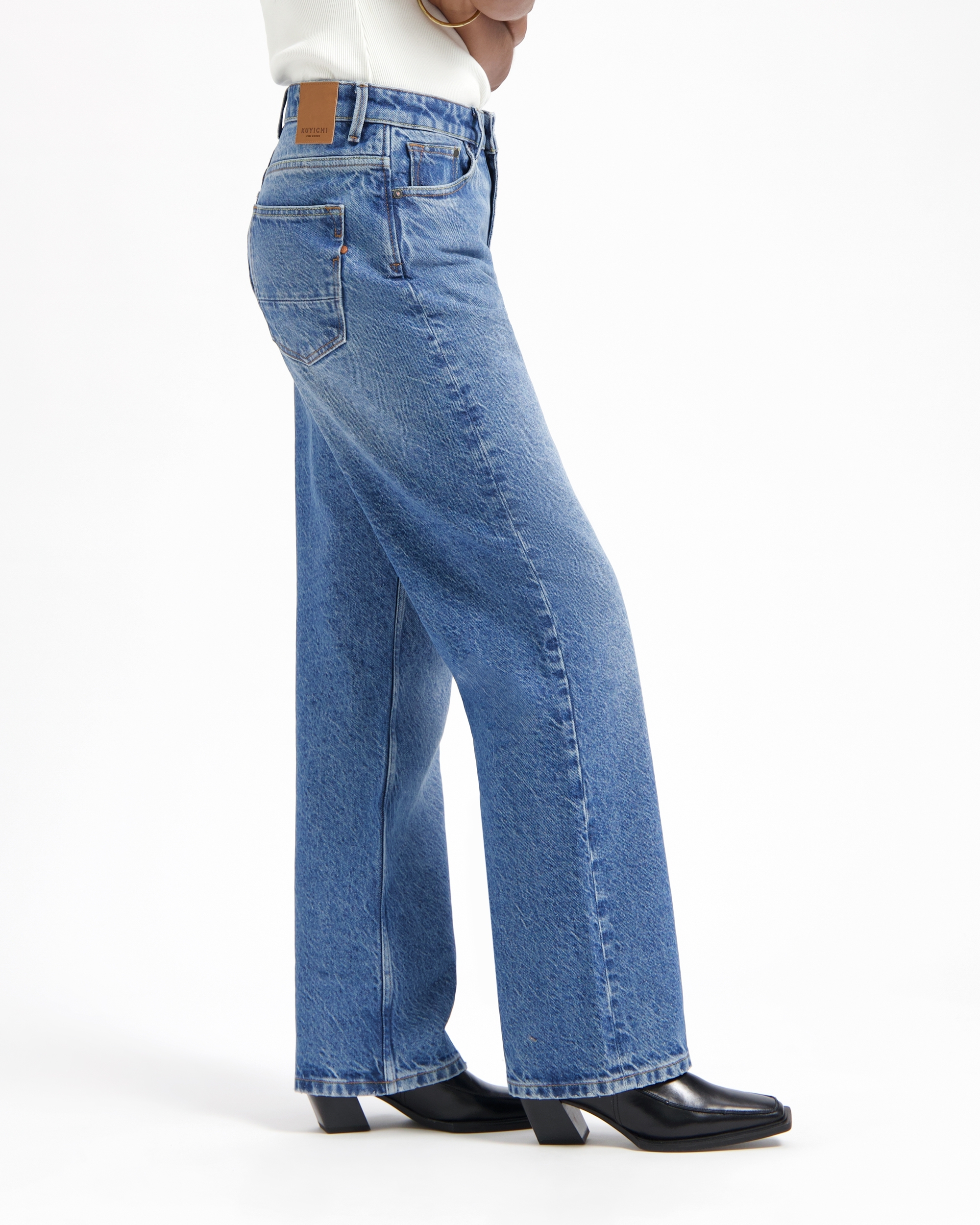 Jeans Izabella - old blue - denim recycle - Kuyichi 04