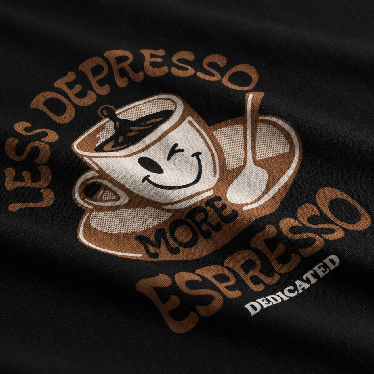 T-shirt Depresso - black - coton biologique - Dedicated 02