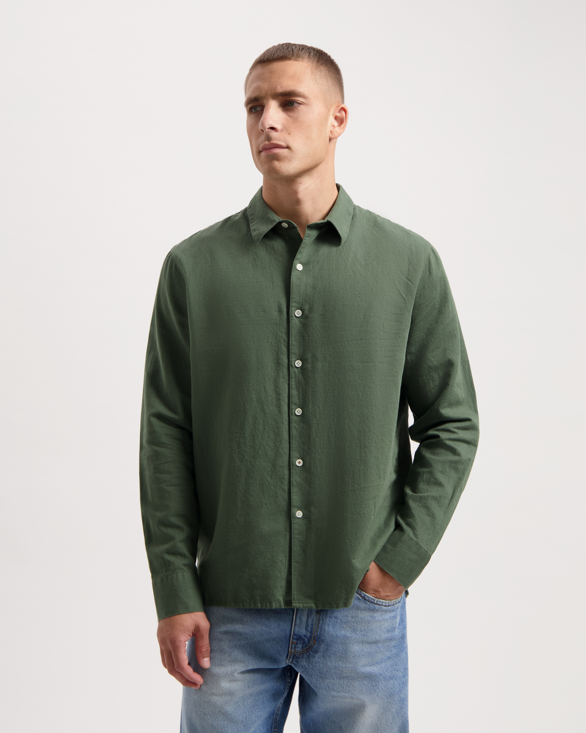 Chemise-Milan-moss-green-coton-biologique-lin-Kuyichi01