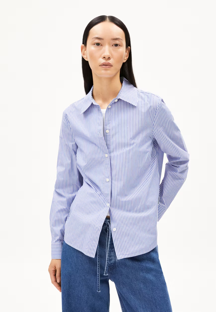 Chemisier-louilaa-striped-white-lapis-blue-coton-biologique-Armed-Angels01