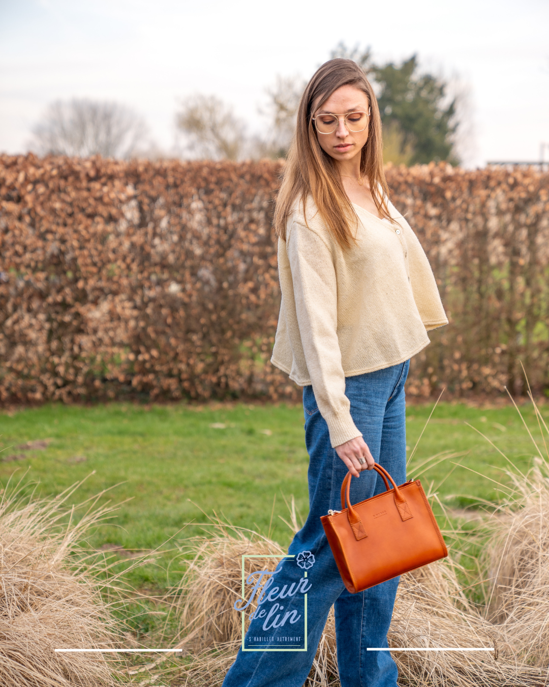 Sac Jackie Midi - Cognac Classic Leather - O My Bag