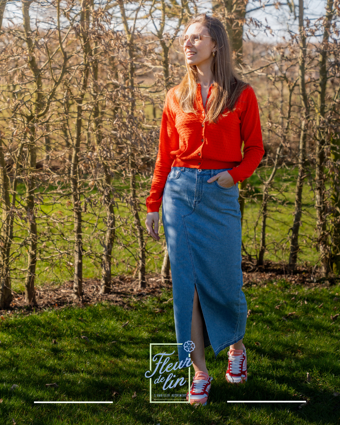 Fleur de lin - Jupe Emilia - denim - coton regénératif + tencel - Kuyichi 3