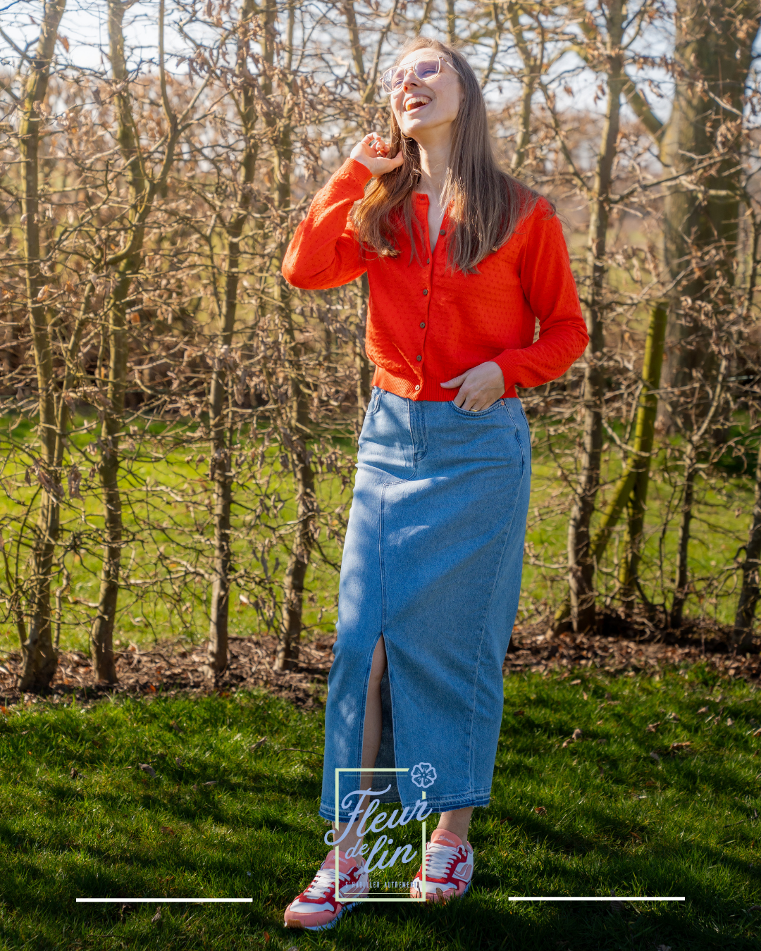 Fleur de lin - Jupe Emilia - denim - coton regénératif + tencel - Kuyichi 1