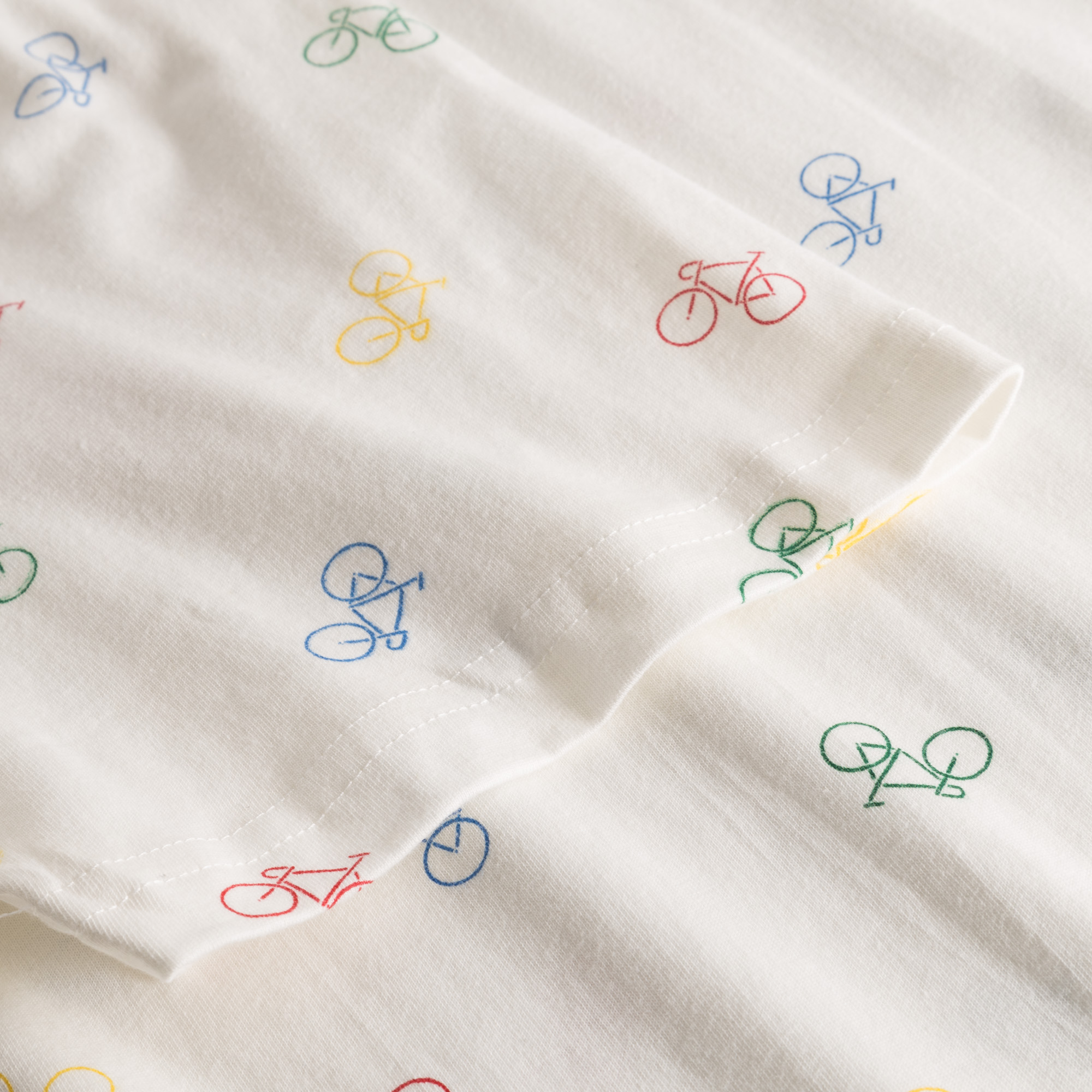 T-shirt Stockholm Bike Pattern Off-white - coton biologique - Dedicated 02