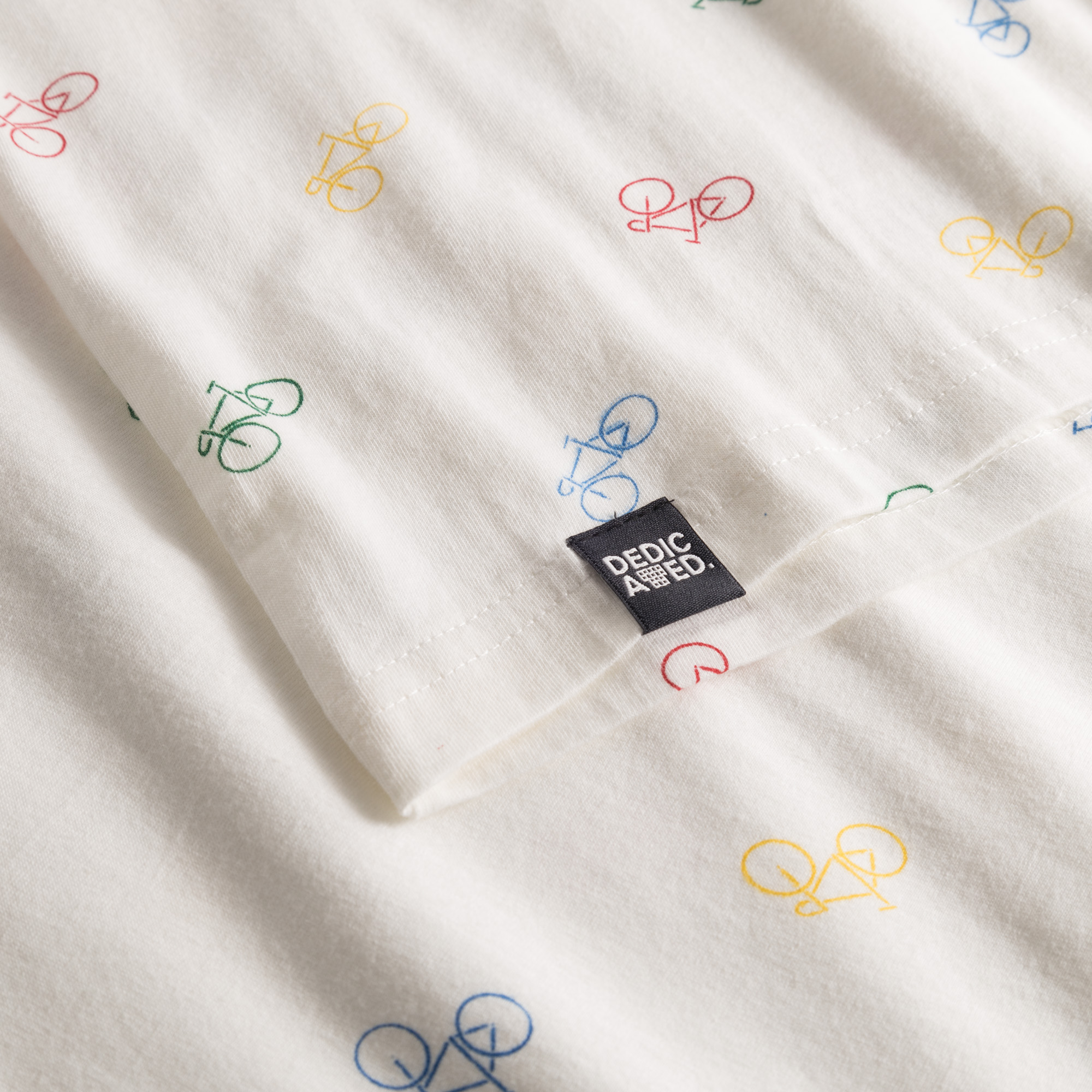 T-shirt Stockholm Bike Pattern Off-white - coton biologique - Dedicated 04