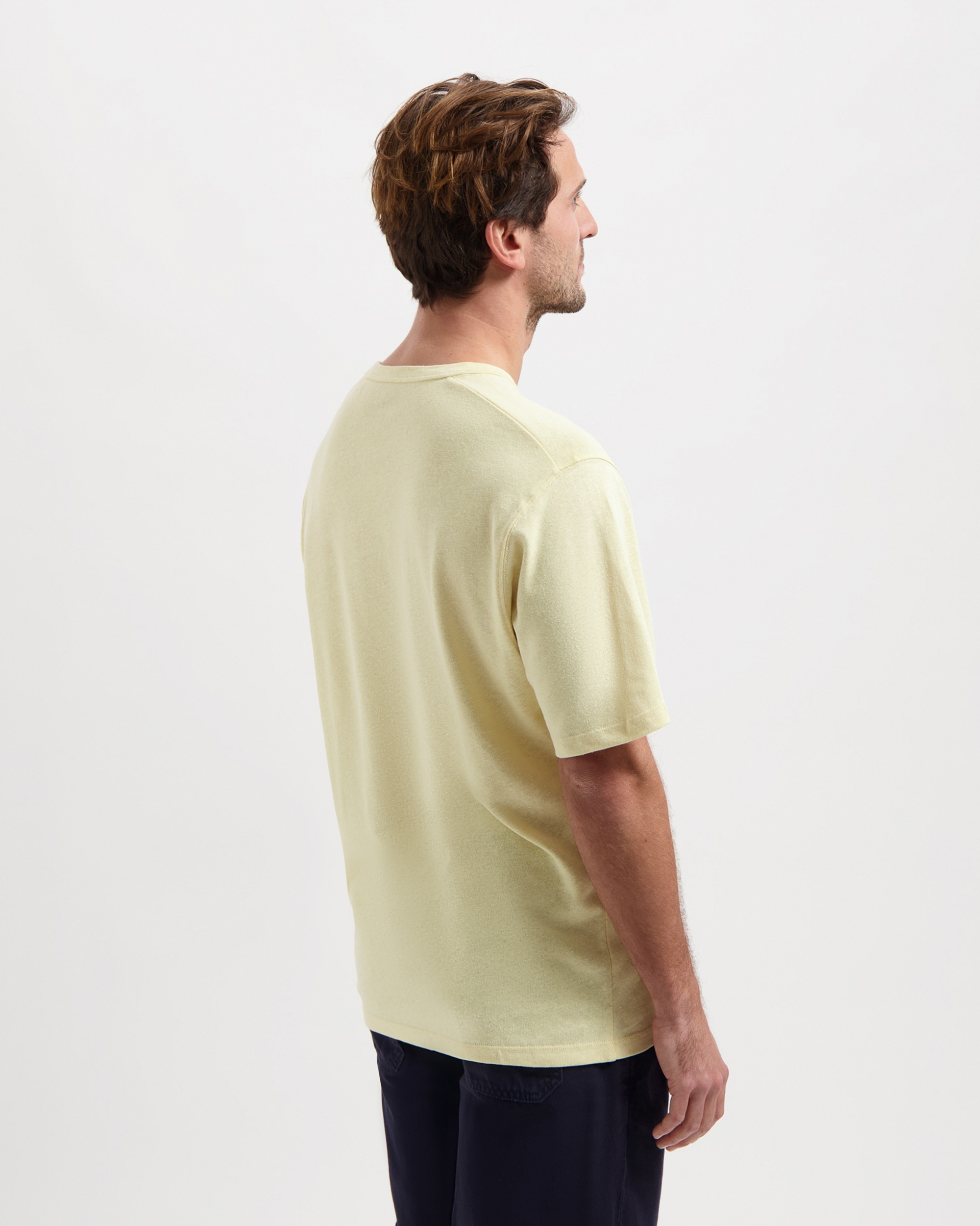 T-shirt Liam - jaune - coton biologique et lin - Kuyichi 03